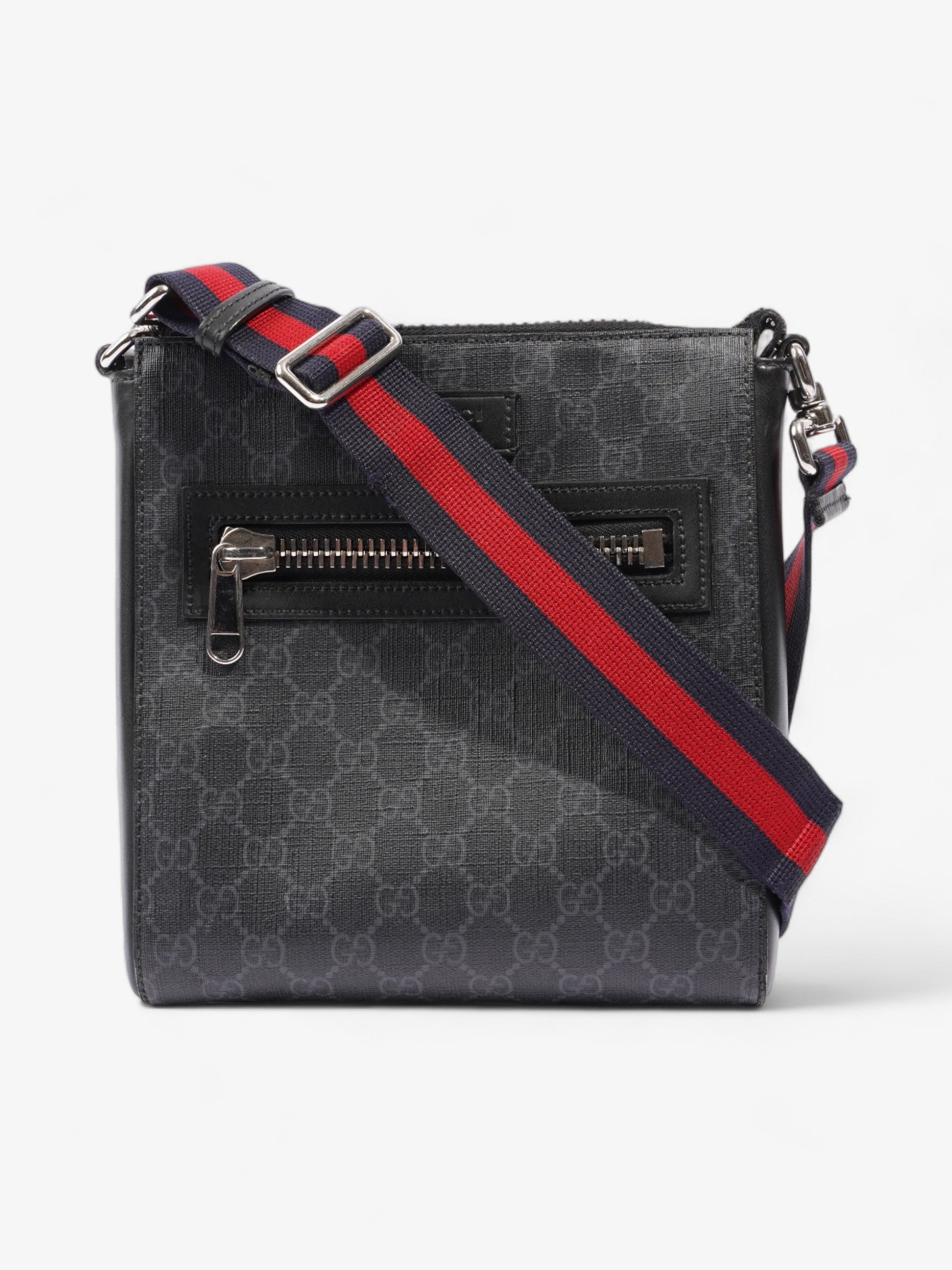 Gucci Web Messenger Bag Red Canvas Black Travel Bag