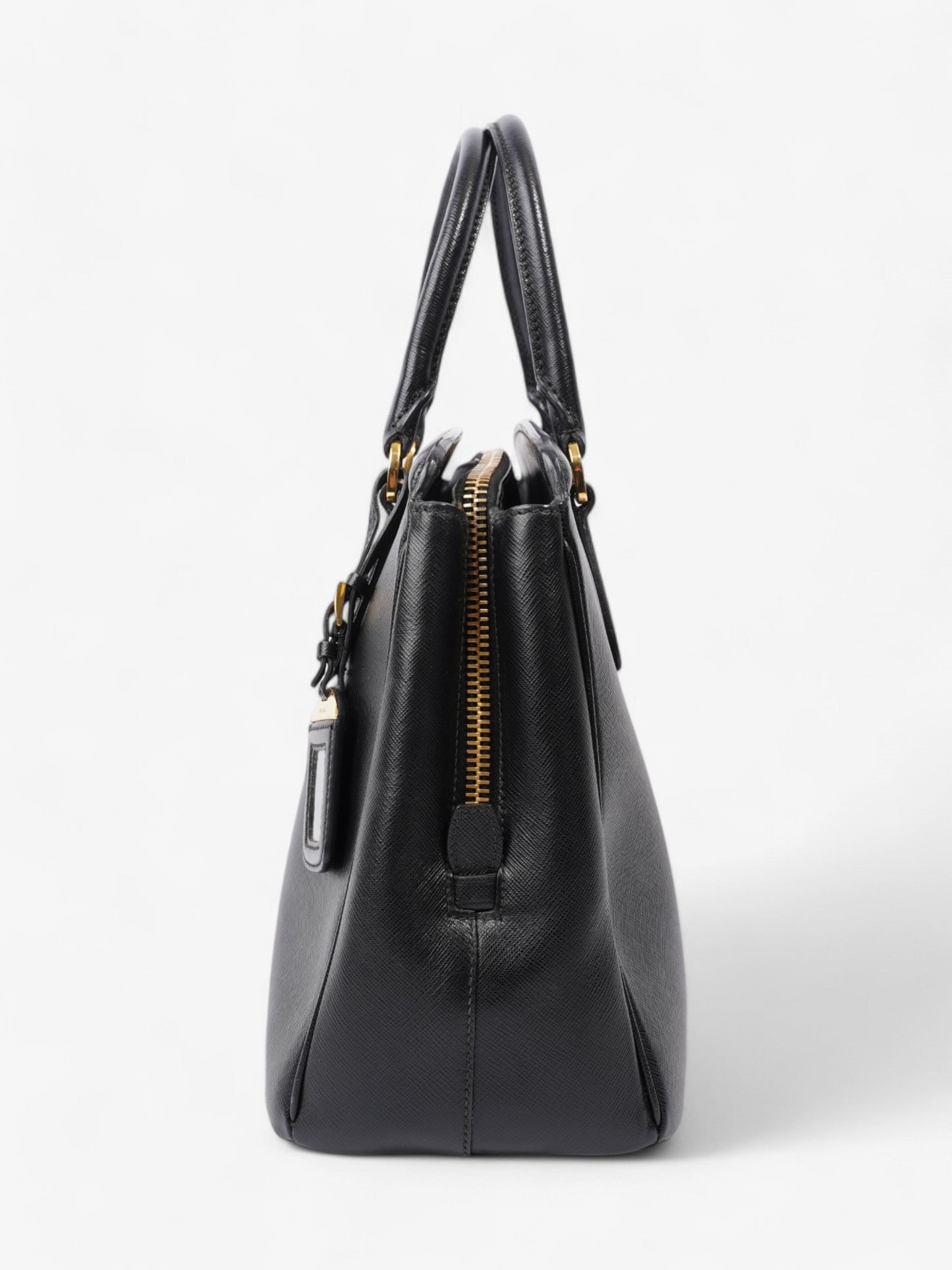 Prada Parabole Shopping Tote Leather Saffiano Black Tote Bag