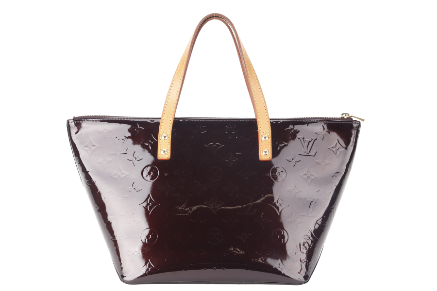 LOUIS VUITTON PM BURGUNDY MONOGRAM PATENT VERNIS GOLD HARDWARE NO DUST COVER