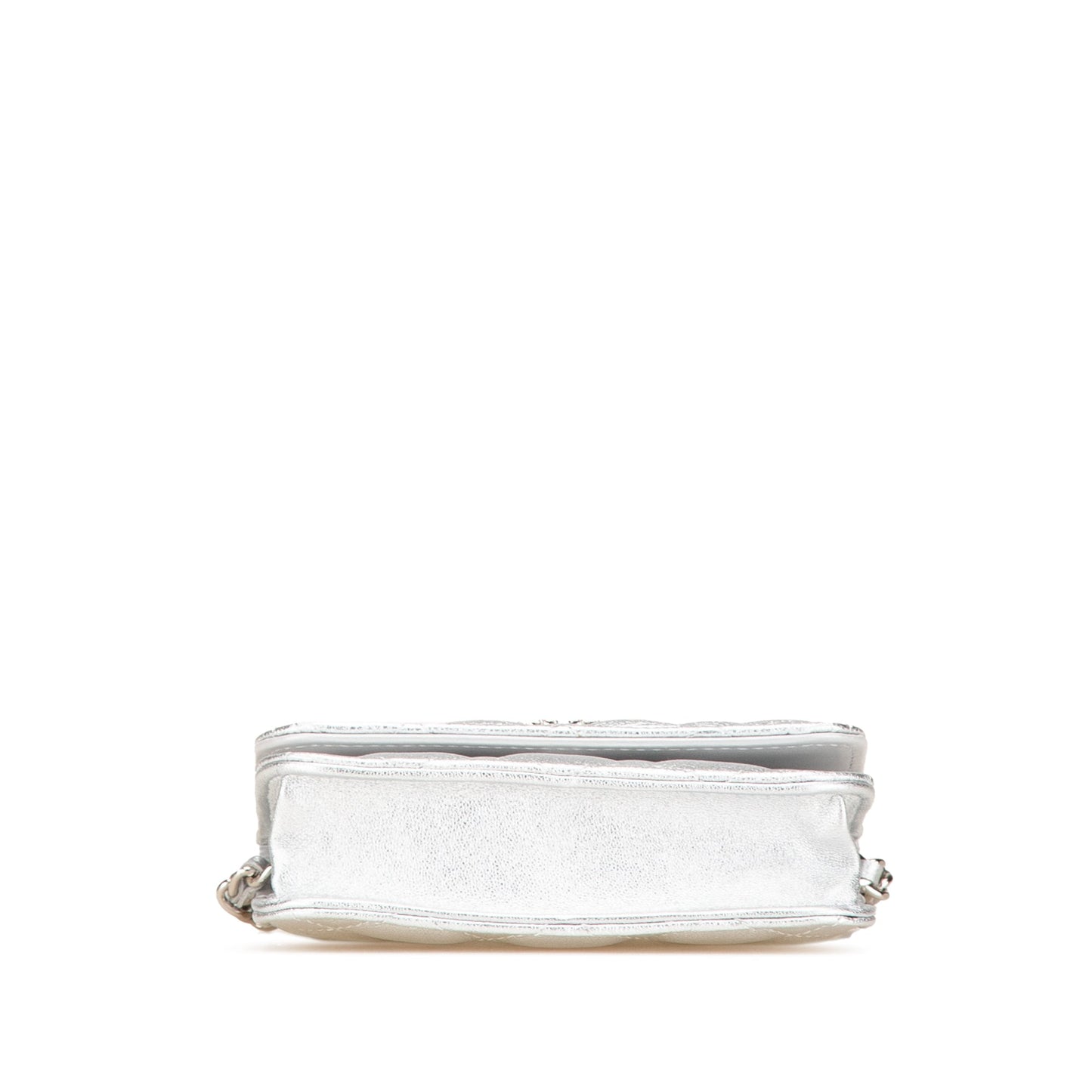 Silver Chanel Metallic Lambskin Crystal Star Chain Belt Bag