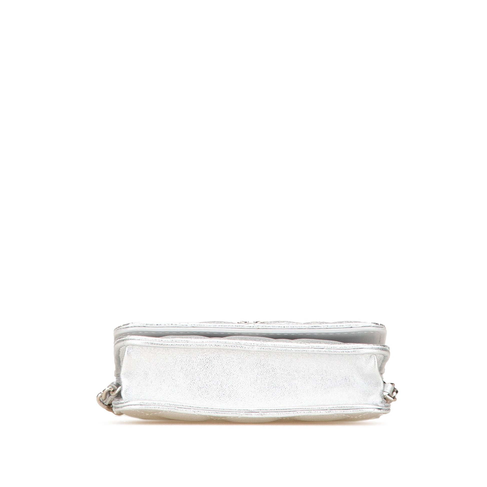 Silver Chanel Metallic Lambskin Crystal Star Chain Belt Bag