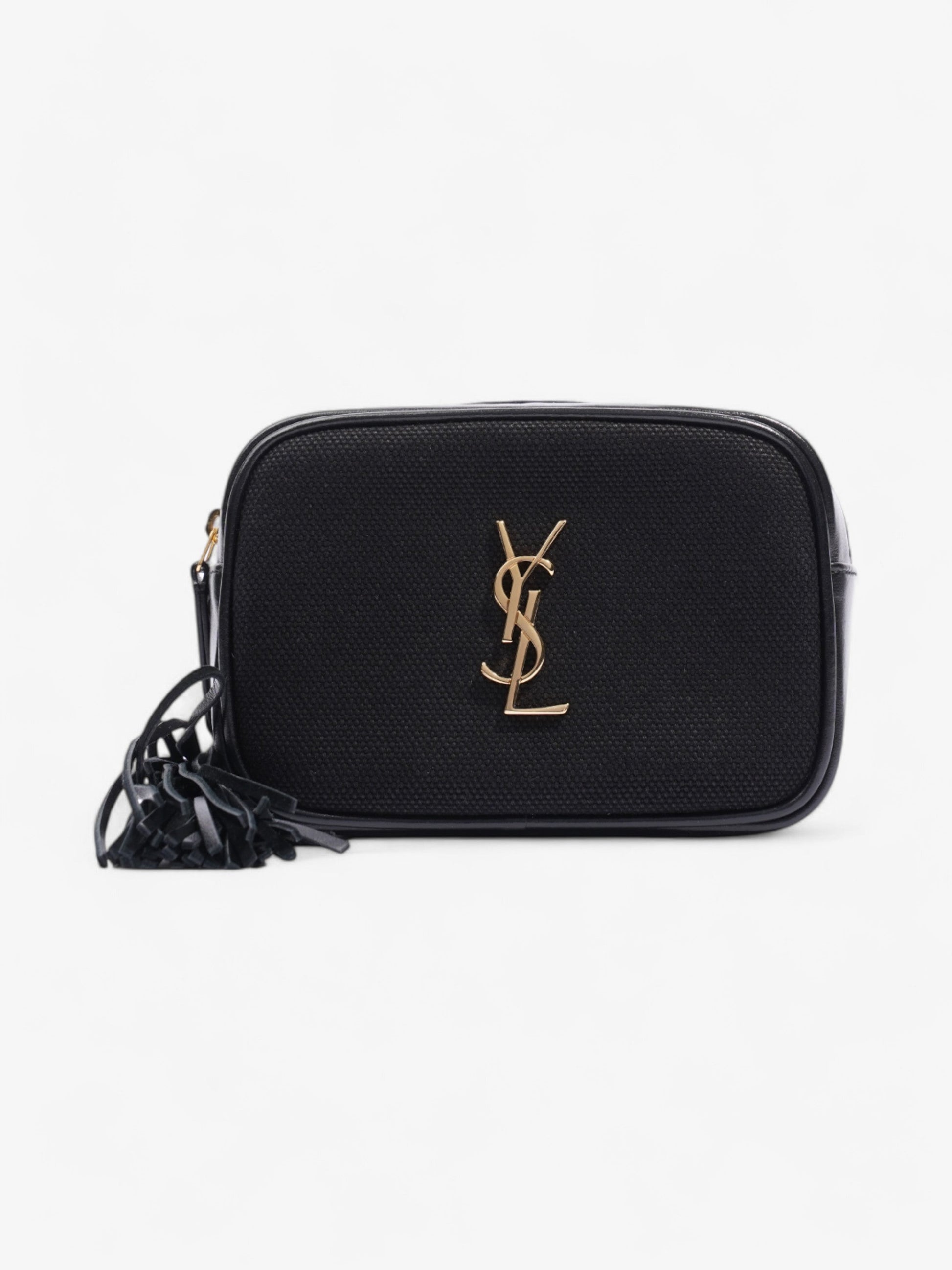 YSL Saint Laurent Cassandre Bum Bag Calfskin Leather Black Travel Bag