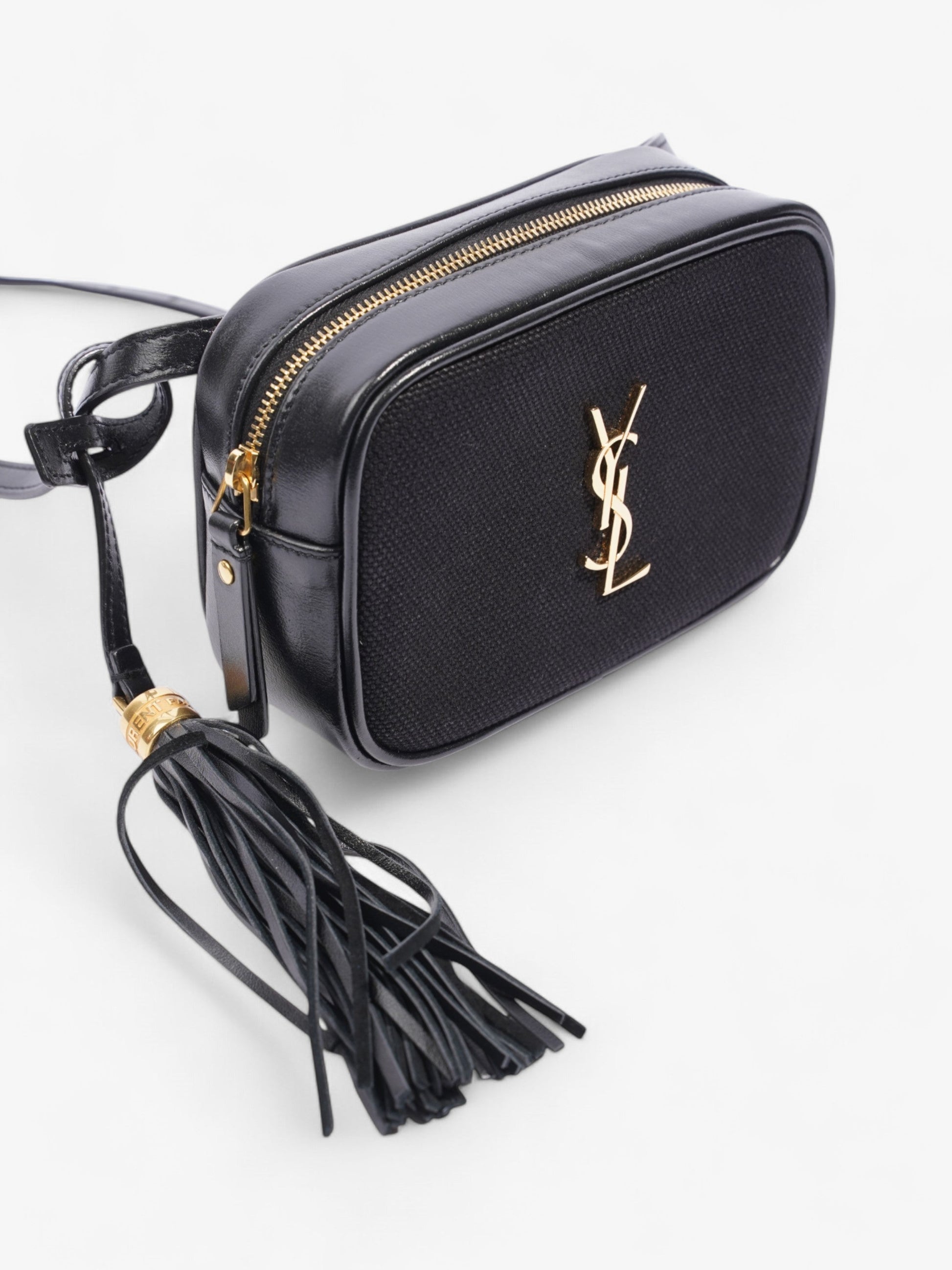 YSL Saint Laurent Cassandre Bum Bag Calfskin Leather Black Travel Bag