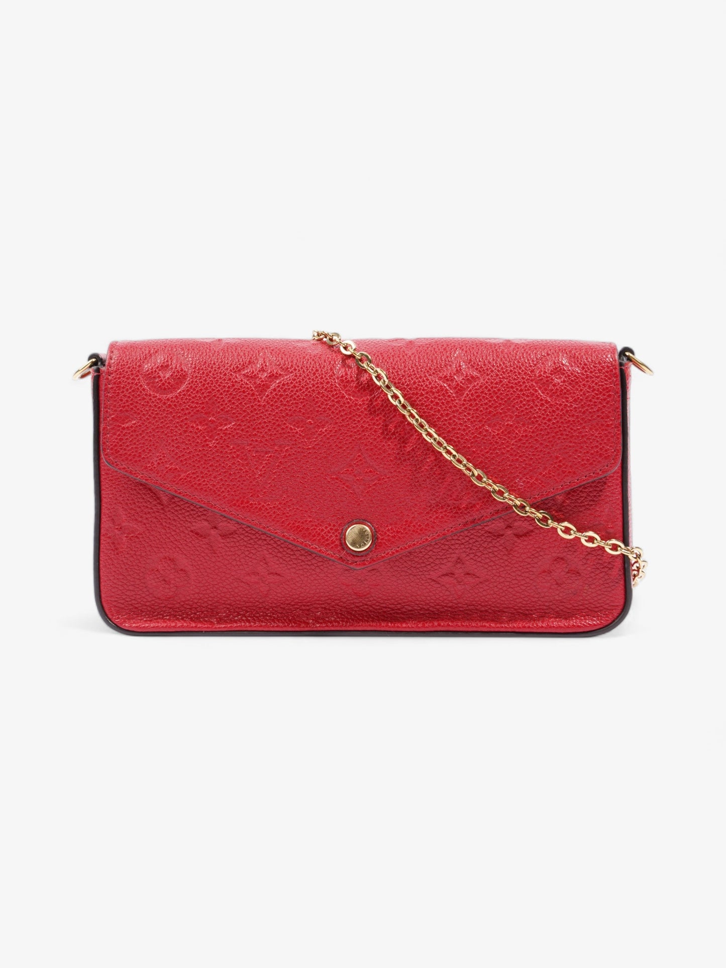 Louis Vuitton Felicie Pochette Scarlet Monogram Leather Calfskin Red Clutch Bag