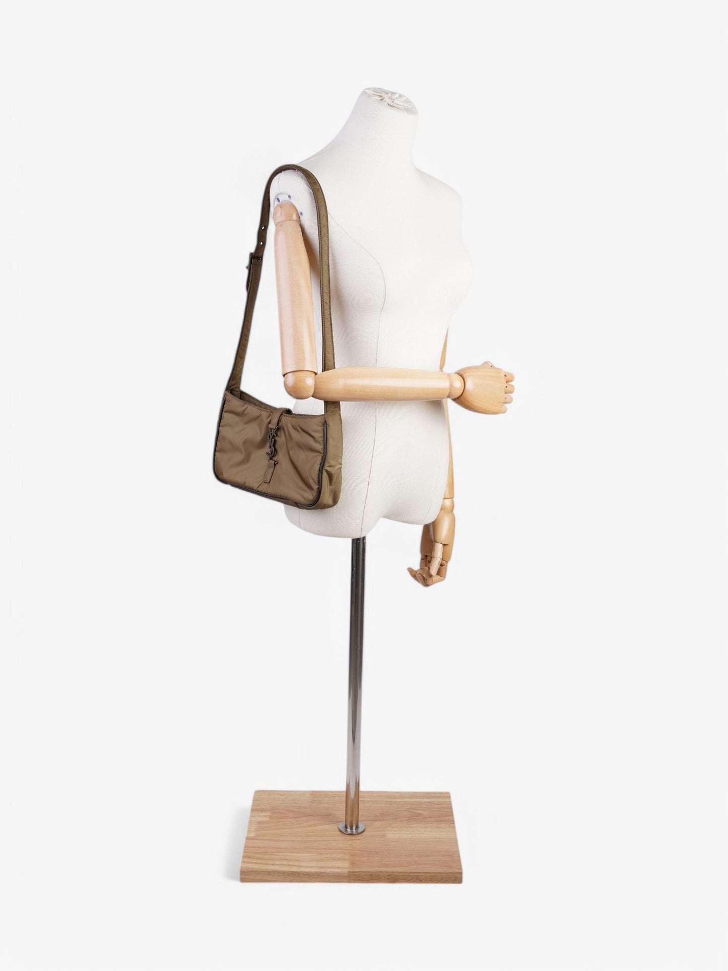 YSL Saint Laurent Shoulder Bag Khaki Nylon