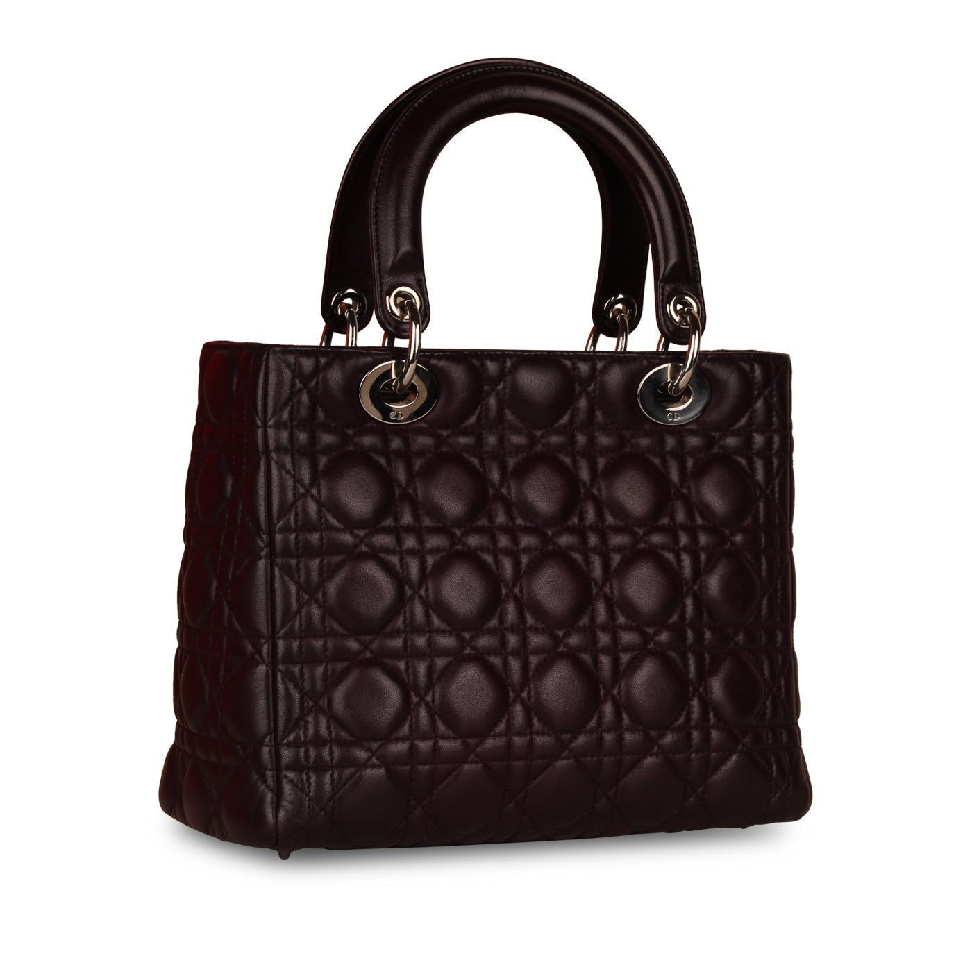 Dior Christian Lady Cannage Handbag Purple Travel Bag