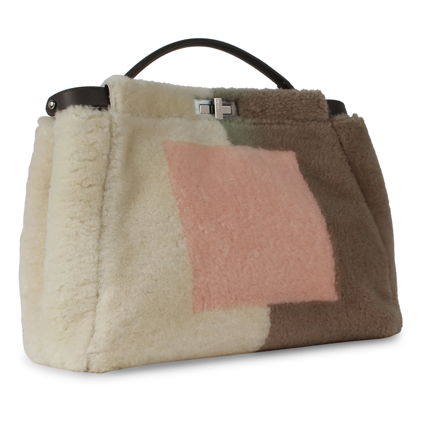 Fendi Peekaboo Shearling Fur Tote Bag Large