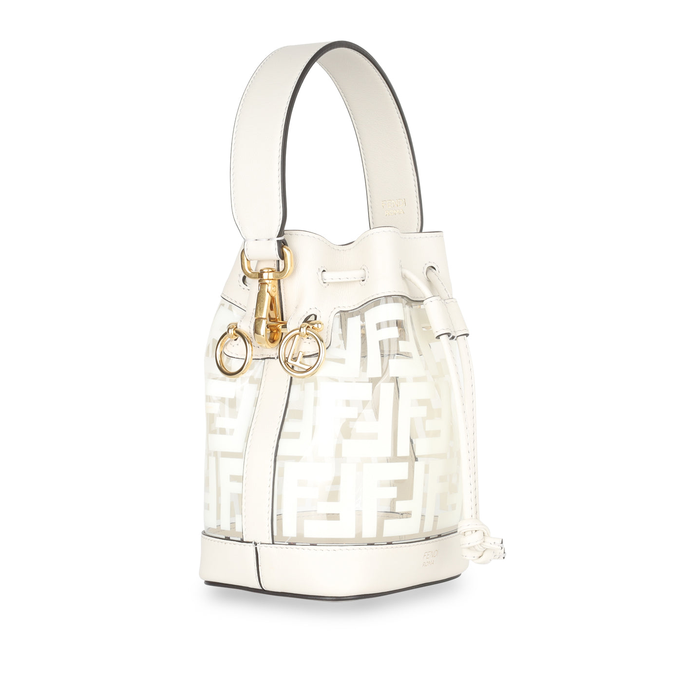Fendi Mon Tresor Bag Mini Bucket Shoulder Bag Bag Pvc White