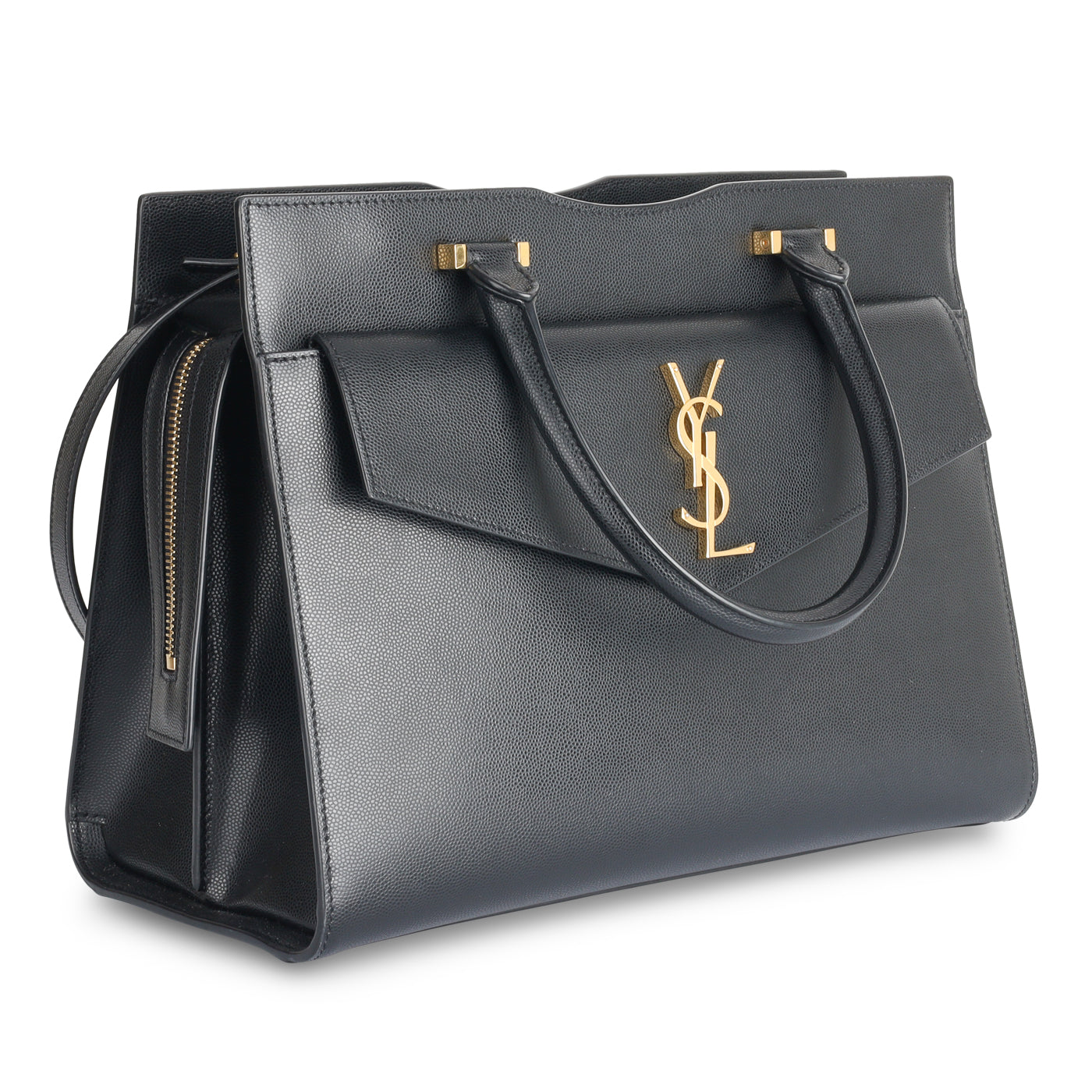 YSL Saint Laurent Uptown Tote Medium Tote Bag Tote Black Ghw