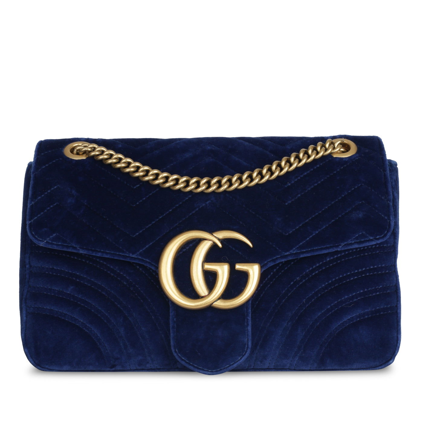 Gucci Marmont Bag Medium Shoulder Bag Navy Velvet