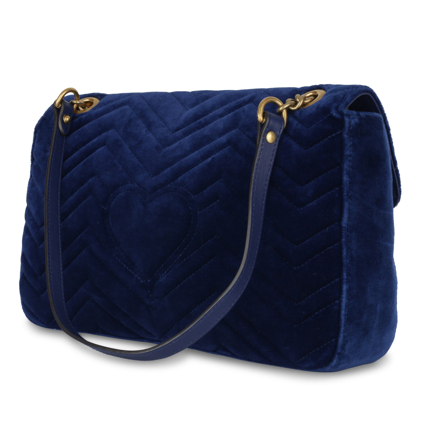Gucci Marmont Bag Medium Shoulder Bag Navy Velvet