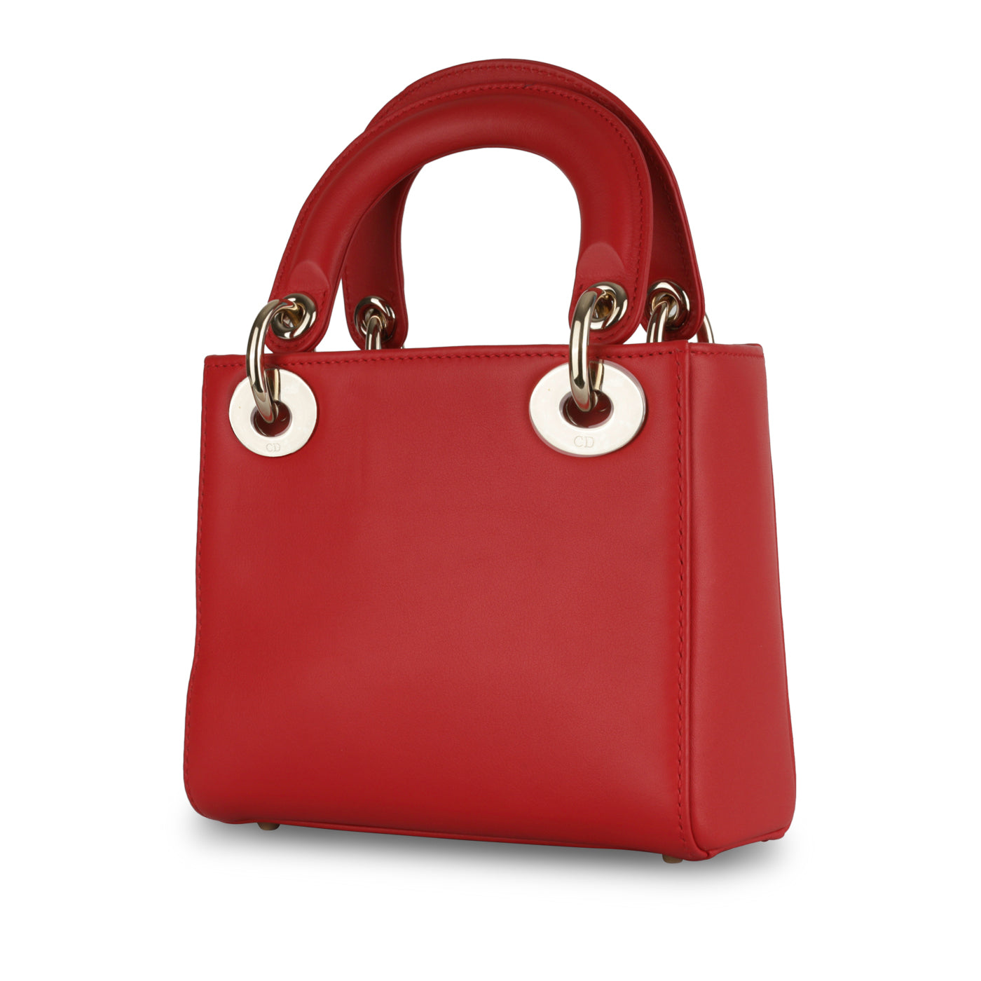 Dior Christian Lady Crossbody Bag Mini Mini Red Lambskin