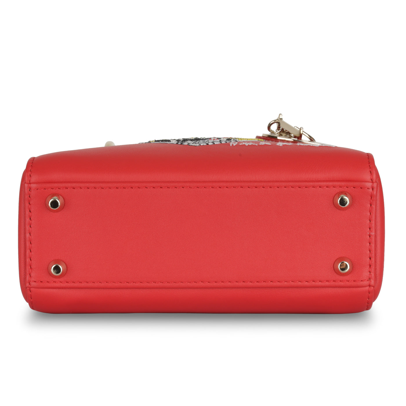 Dior Christian Lady Crossbody Bag Mini Mini Red Lambskin