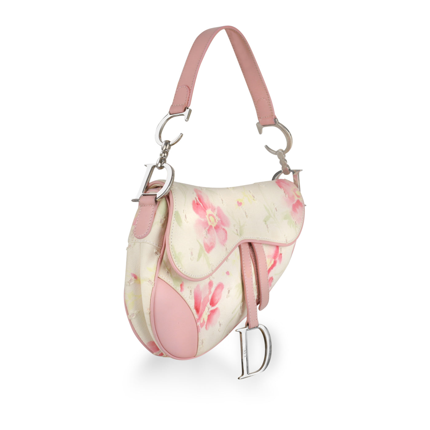 Dior Christian Saddle Bag Shoulder Bag Pink Floral Shw