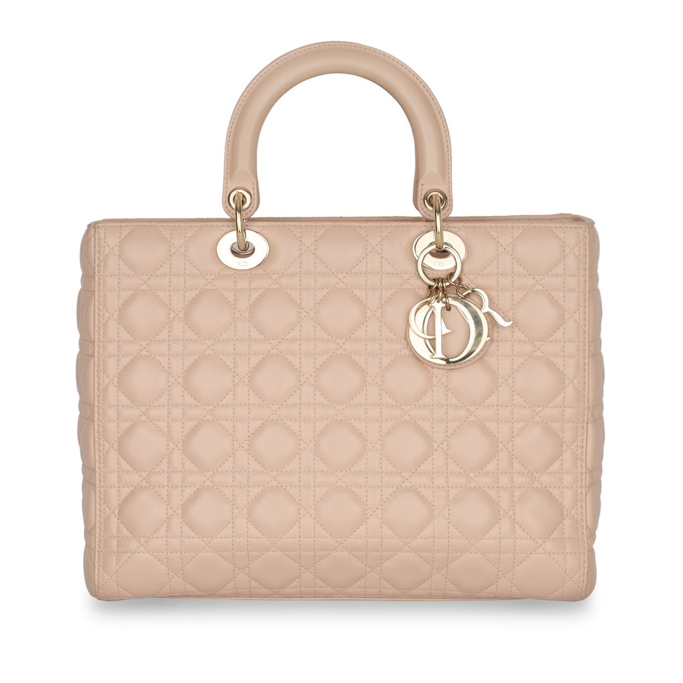 Dior Christian Lady Shoulder Bag Large Pink Lambskin Cghw