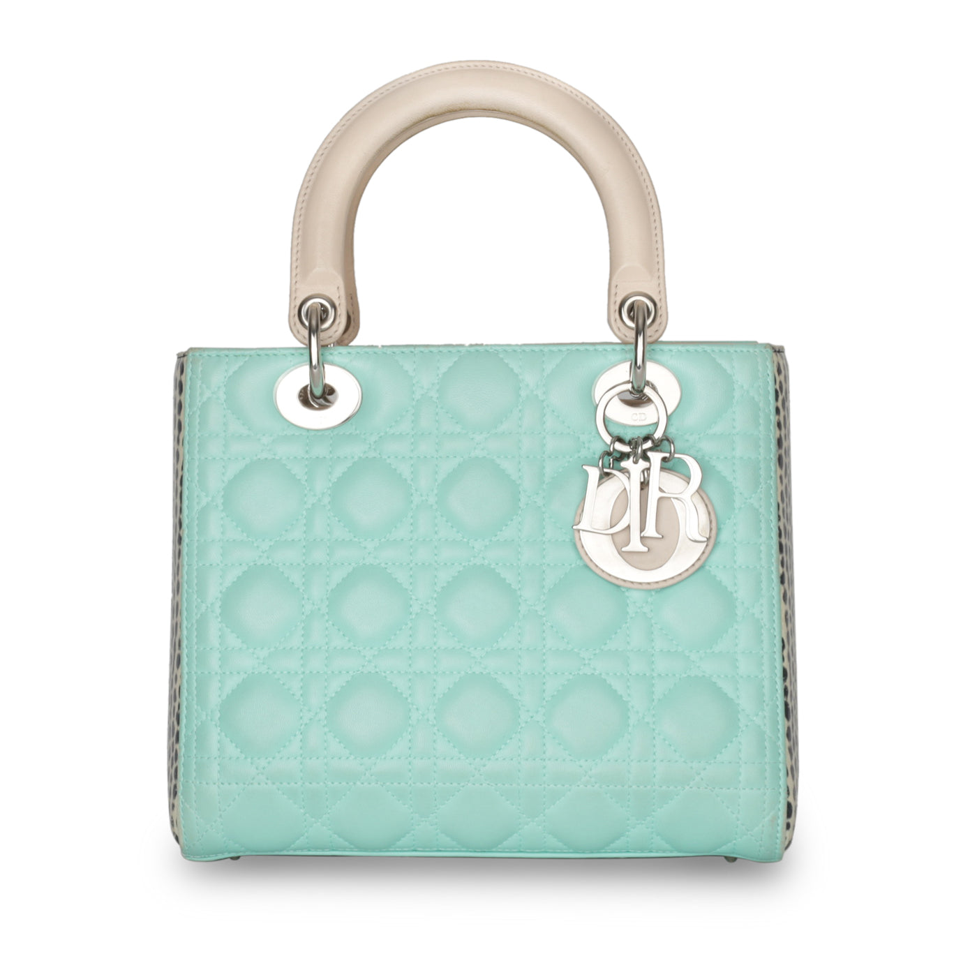 Dior Christian Lady Crossbody Bag Medium Lambskin Python Shw
