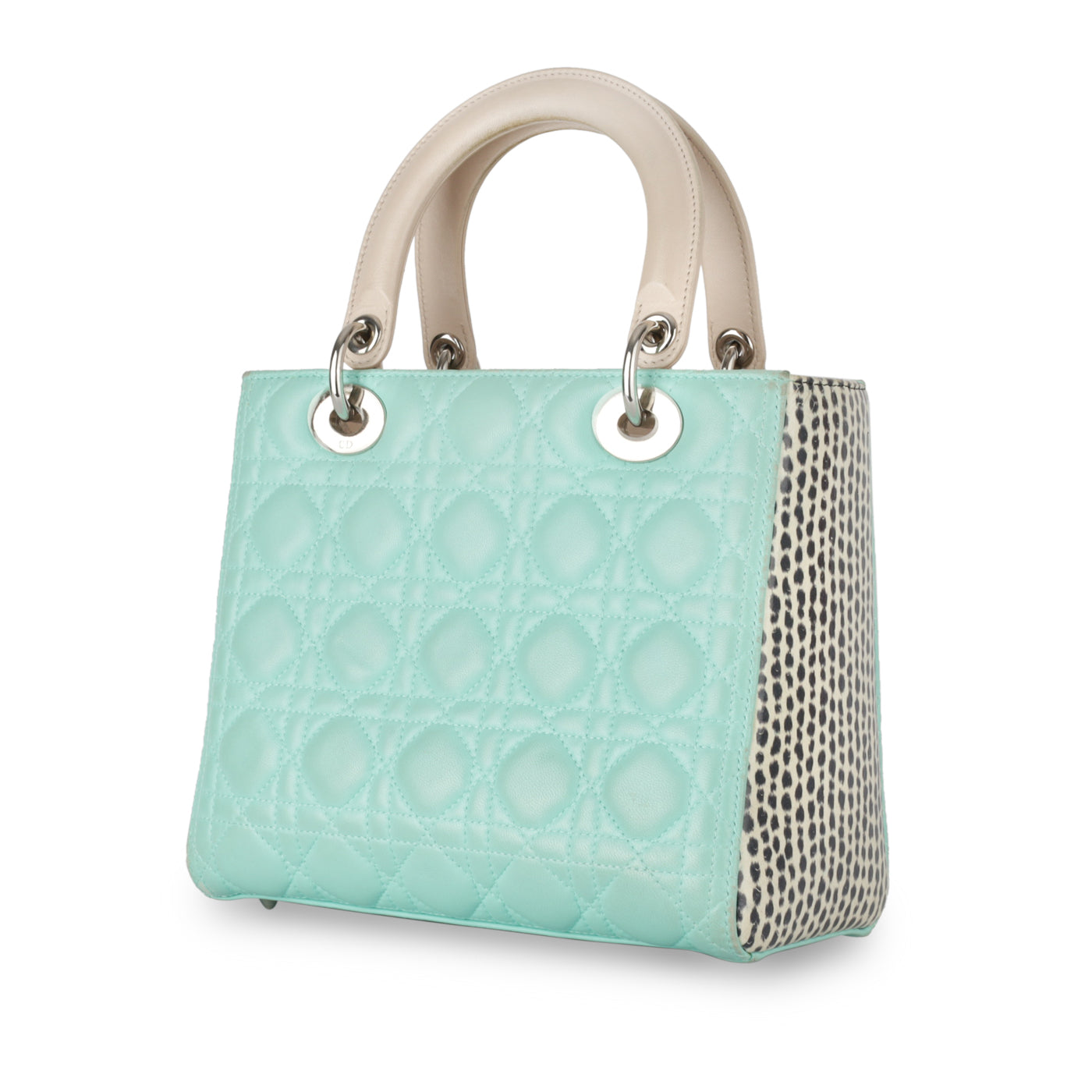 Dior Christian Lady Crossbody Bag Medium Lambskin Python Shw
