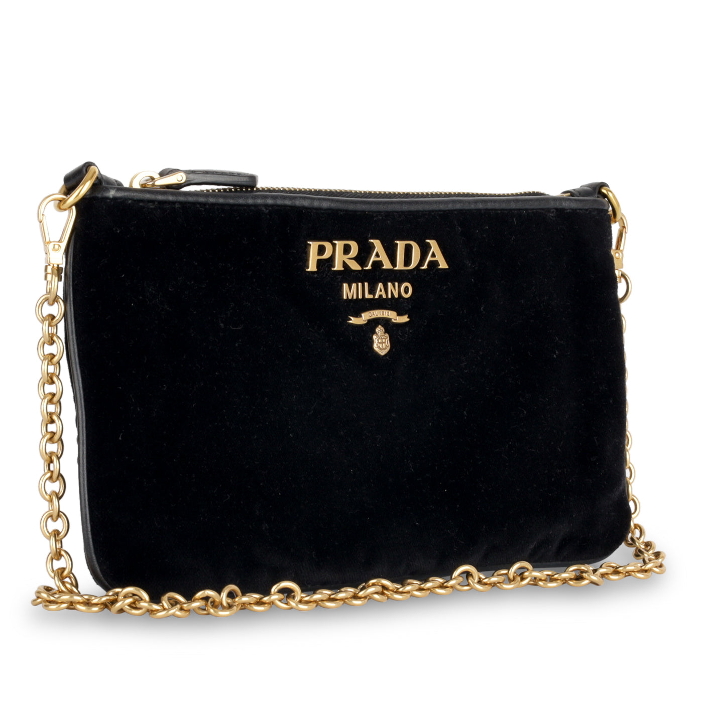 Prada Velvet Pouch Shoulder Bag Zip