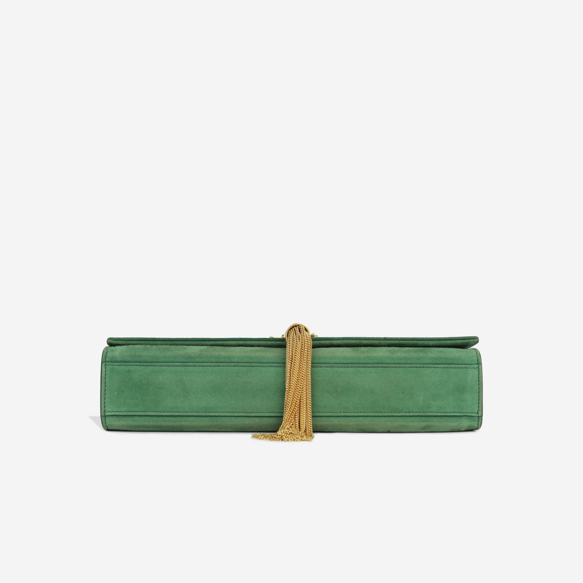 YSL Saint Laurent Kate Tassel Bag Medium Crossbody Bag Green Suede Ghw
