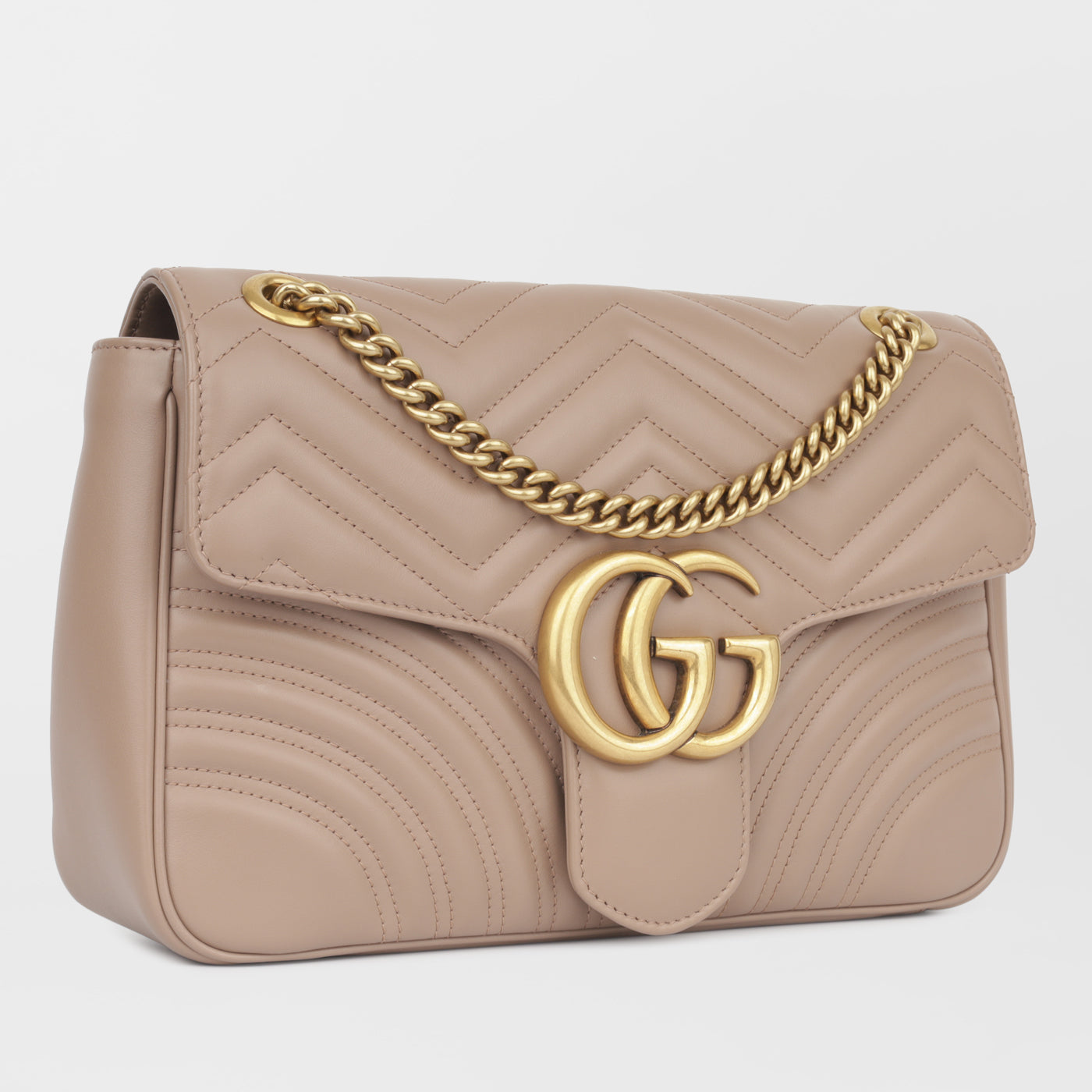 Gucci Marmont Shoulder Bag Medium Neutral Ghw