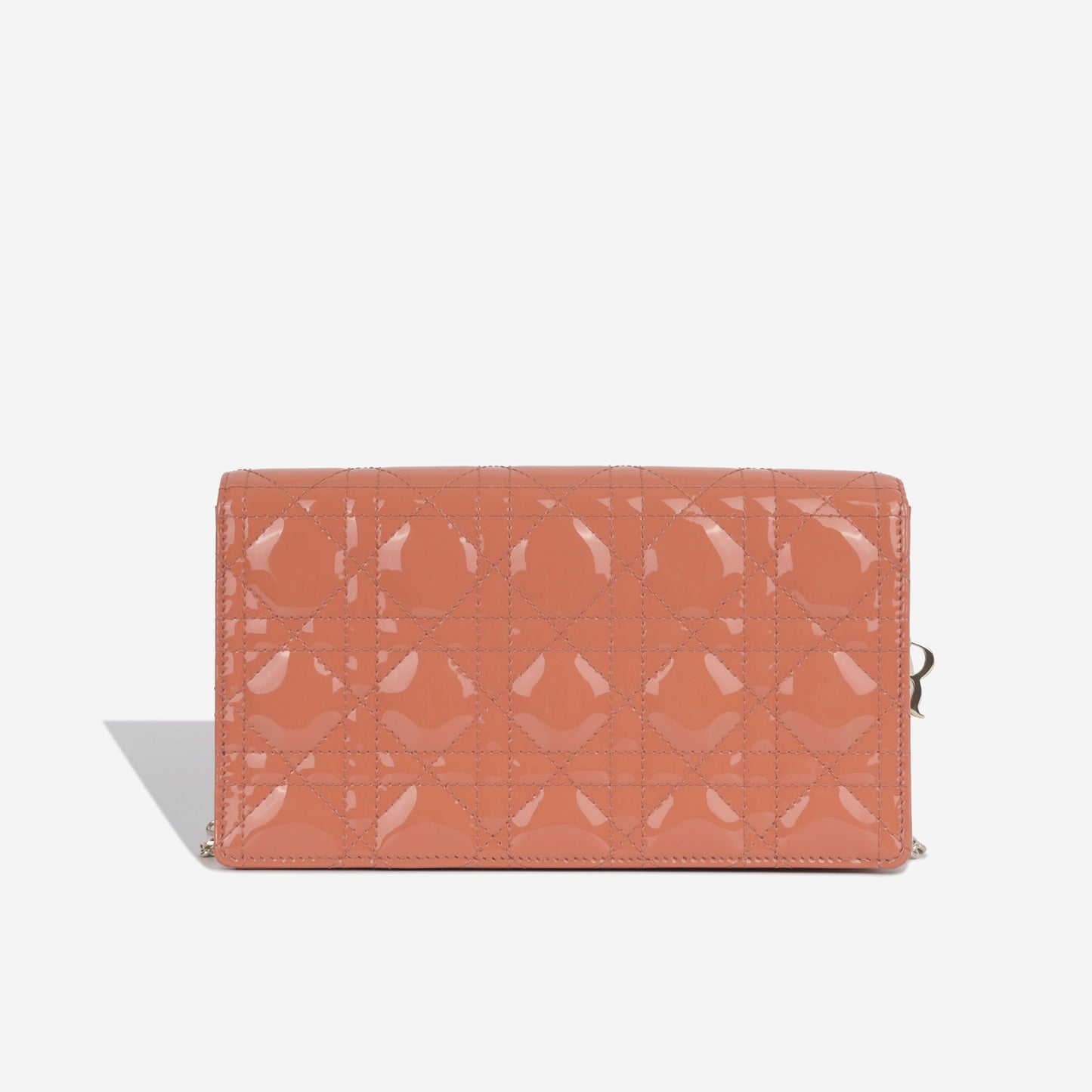 Dior Christian Lady Pouch Crossbody Bag Orange Patent Leather