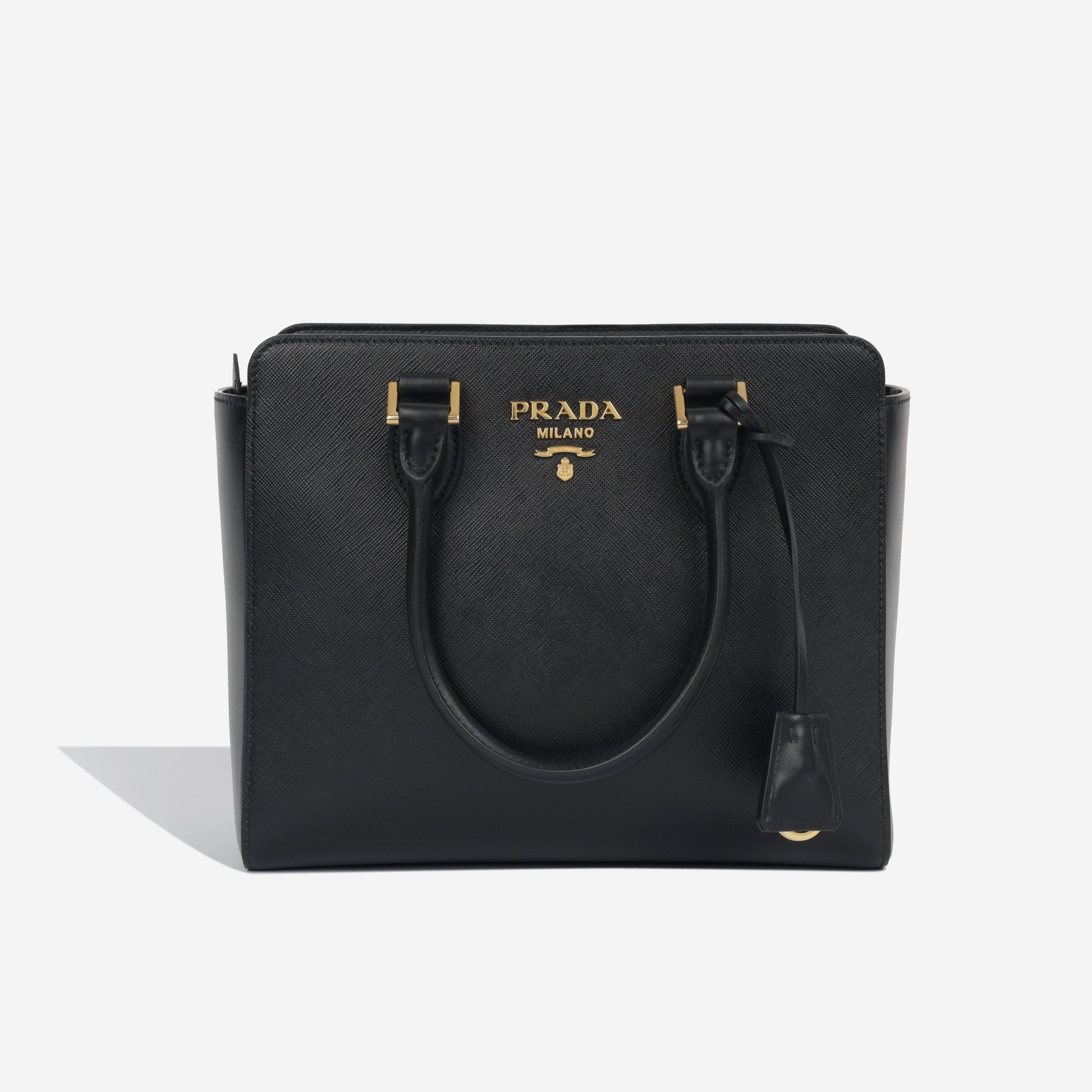 Prada Tote Saffiano Tote Bag Black Saffiano Ghw