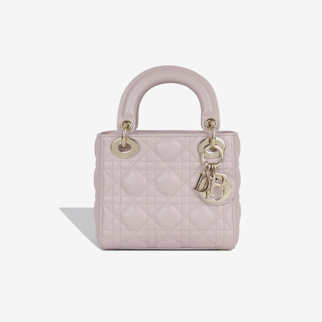 Dior Christian Lady Crossbody Bag Mini Pink Lambskin Cghw