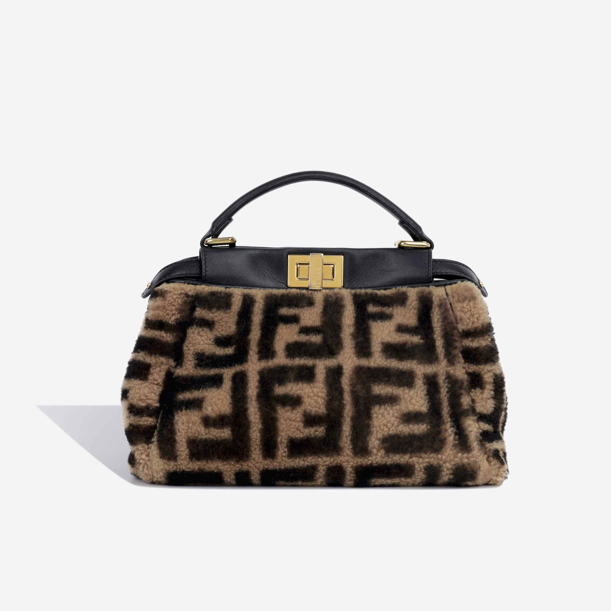 Fendi Peekaboo Shearling Crossbody Bag Mini