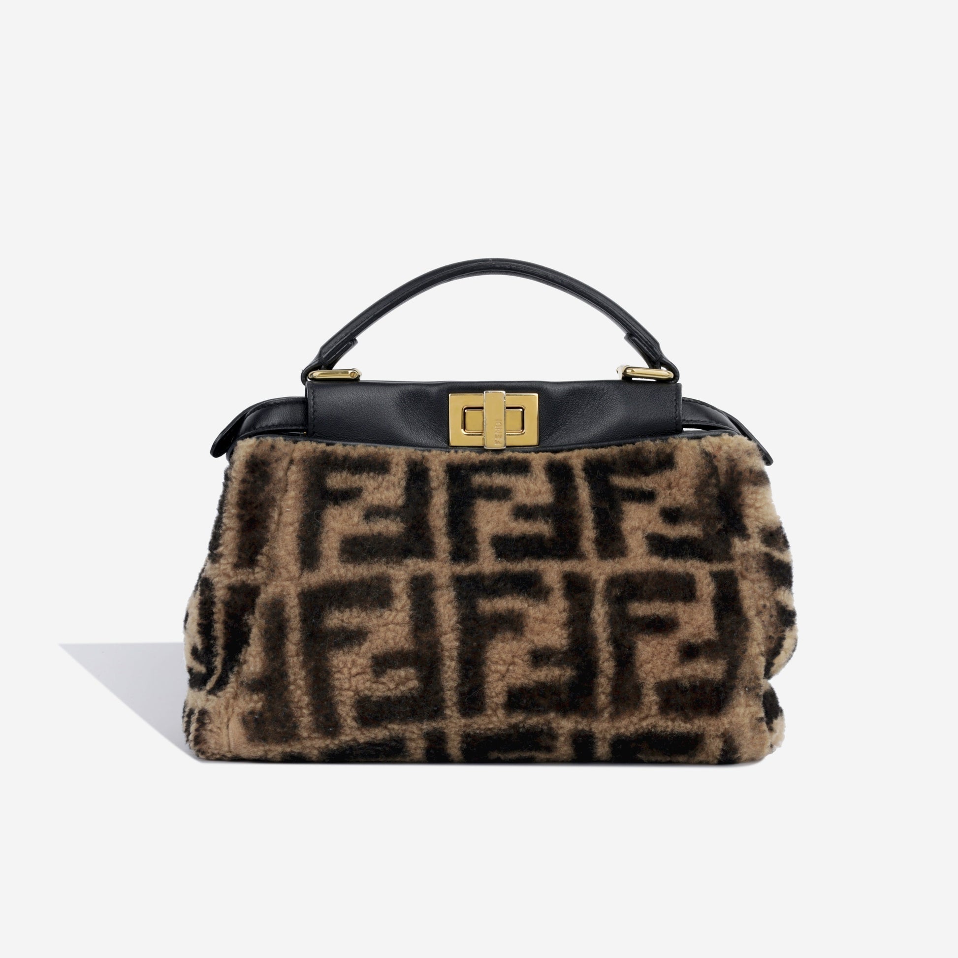Fendi Peekaboo Shearling Crossbody Bag Mini
