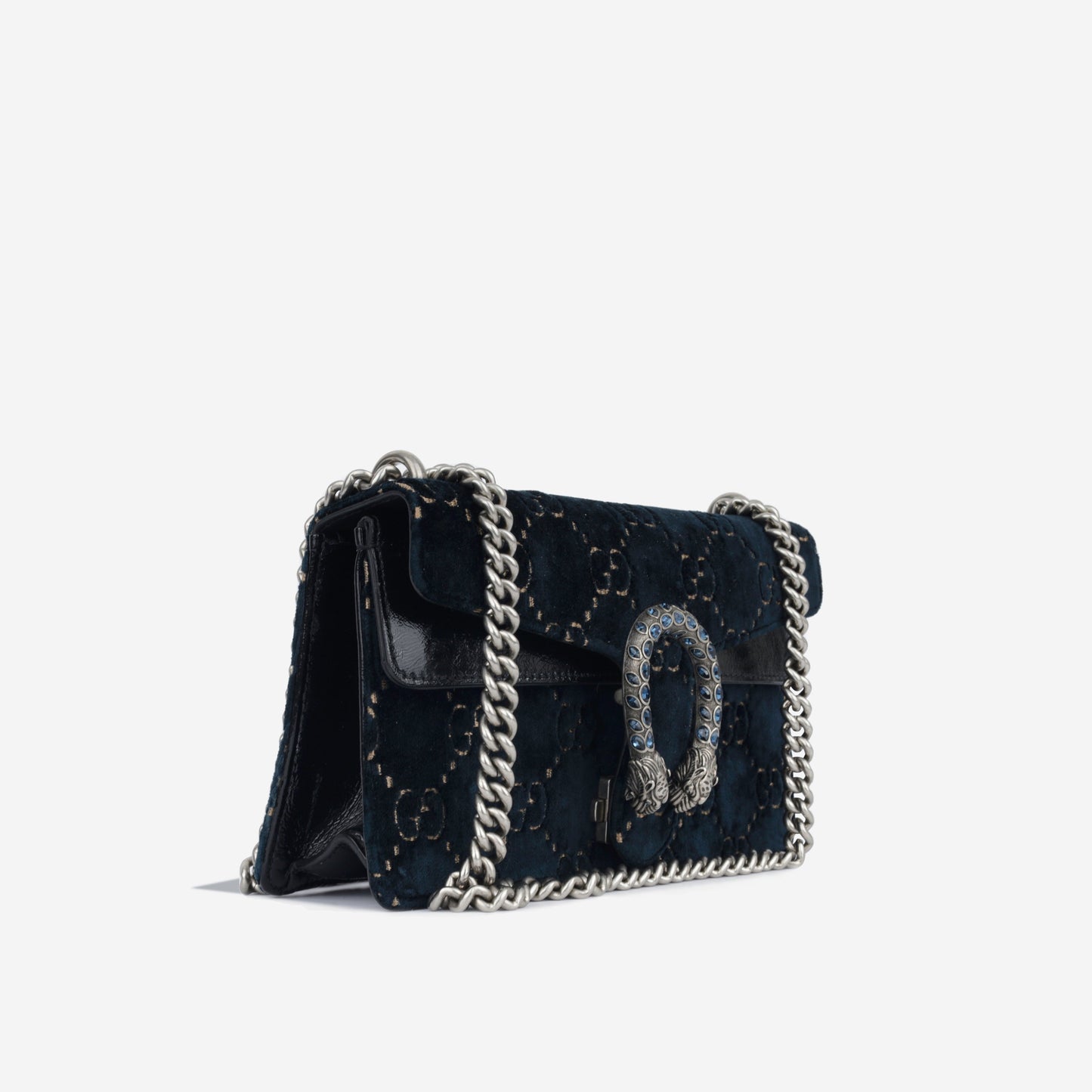 Gucci Dionysus Shoulder Bag Small Crossbody Bag Navy Velvet