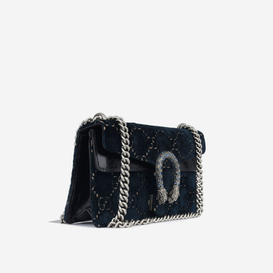 Gucci Dionysus Shoulder Bag Small Crossbody Bag Navy Velvet