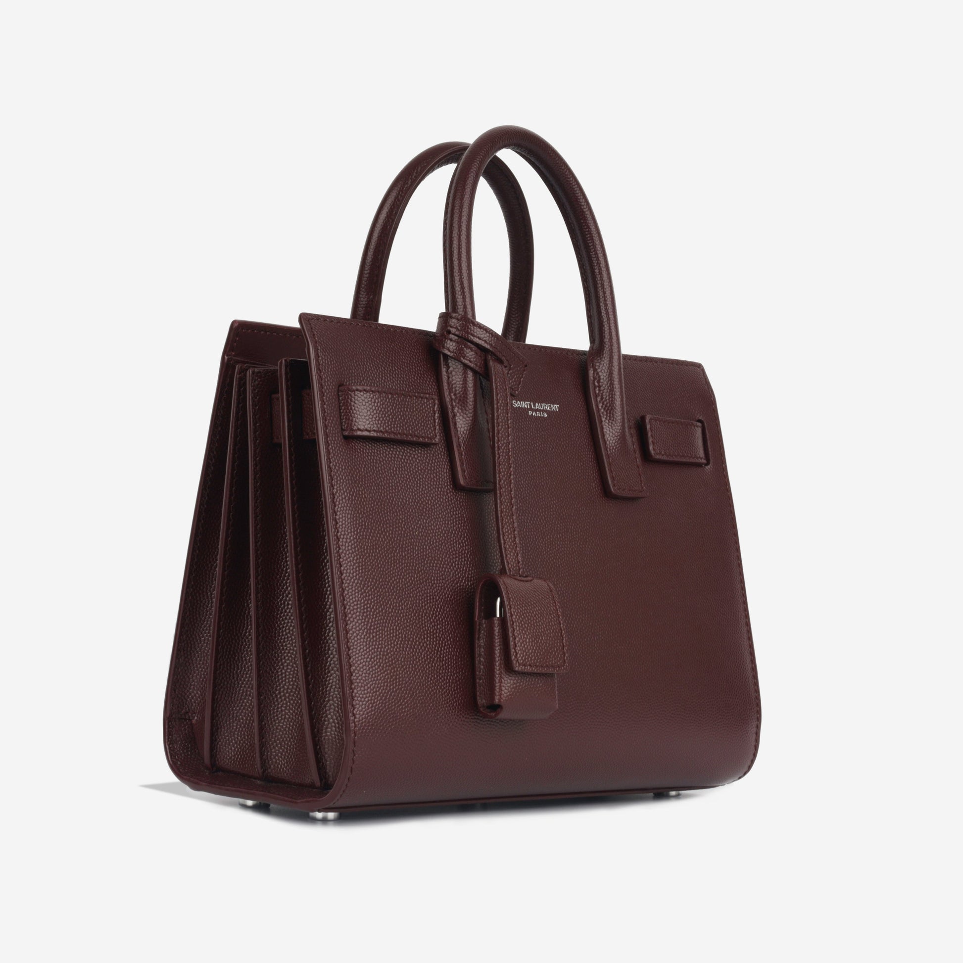 YSL Saint Laurent Sac De Jour Nano Shoulder Bag Grained Calfskin Shw