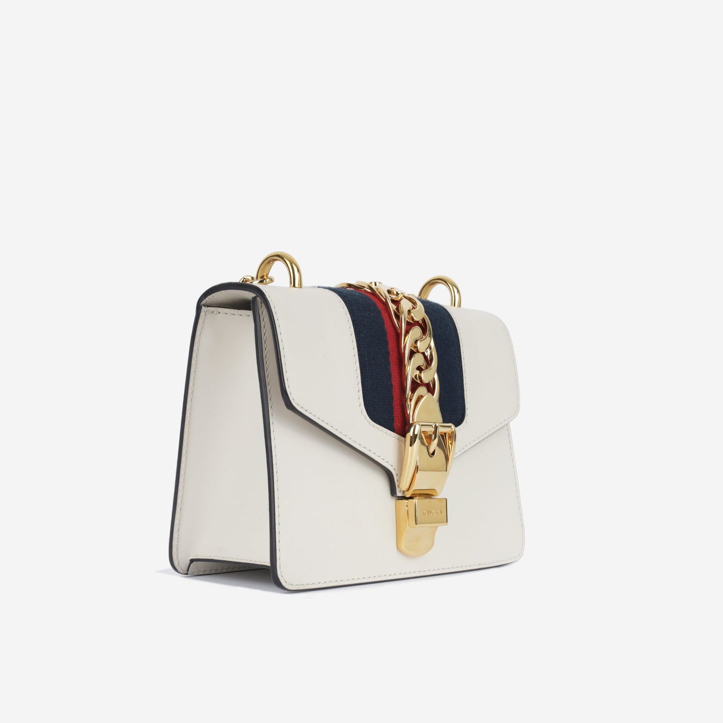 Gucci Sylvie Bag Leather Mini Shoulder Bag Blue Red