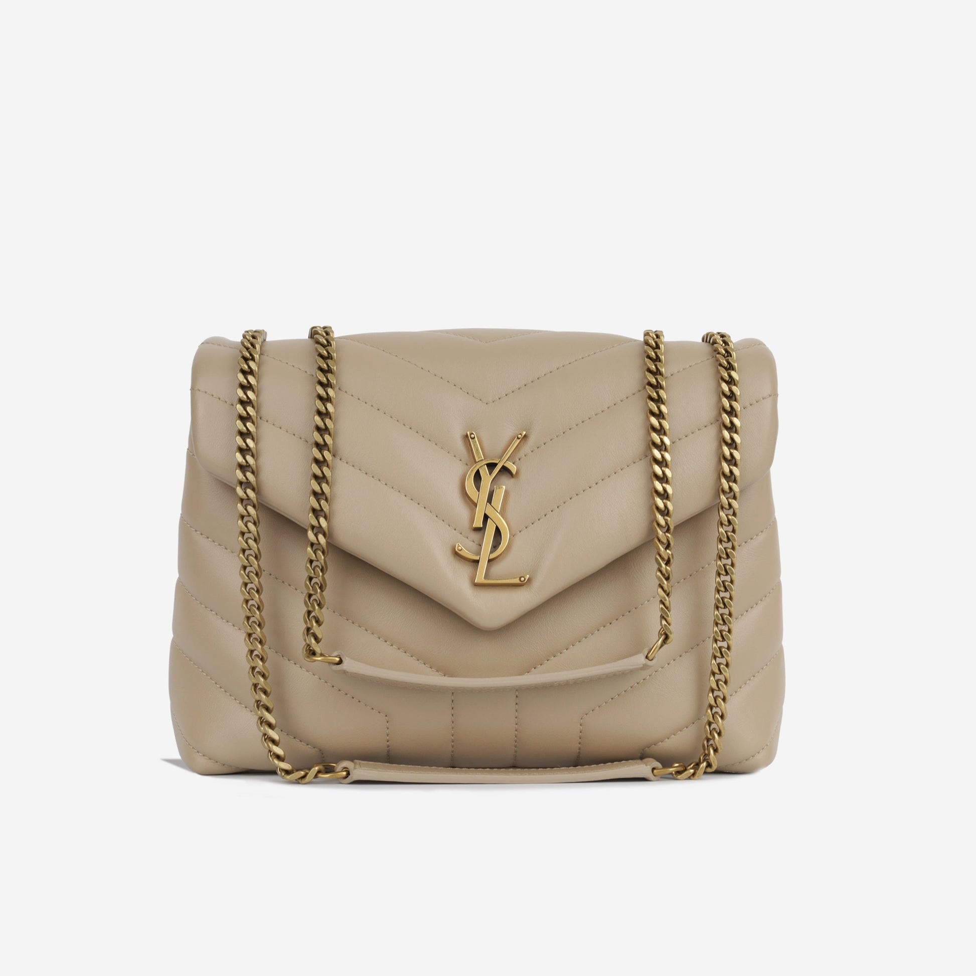 YSL Saint Laurent Loulou Crossbody Bag Beige Small