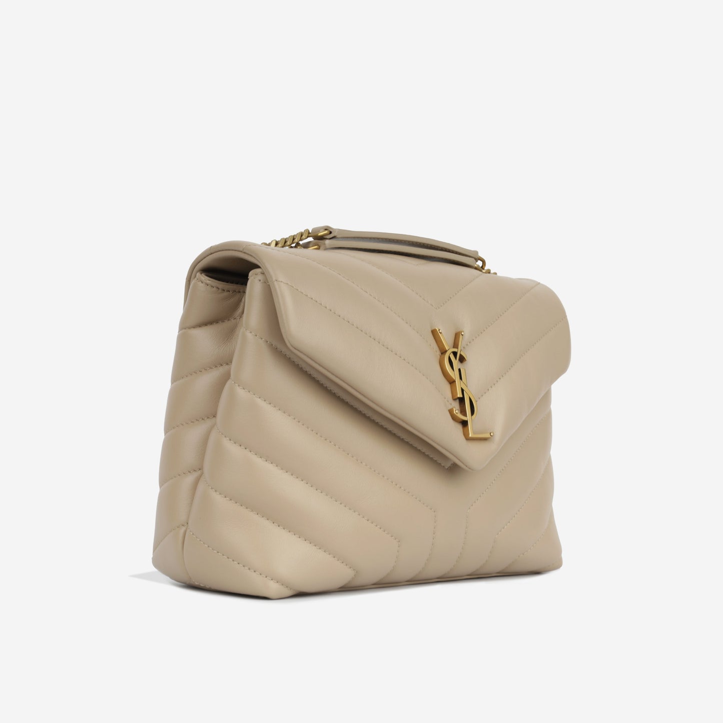 YSL Saint Laurent Loulou Crossbody Bag Beige Small