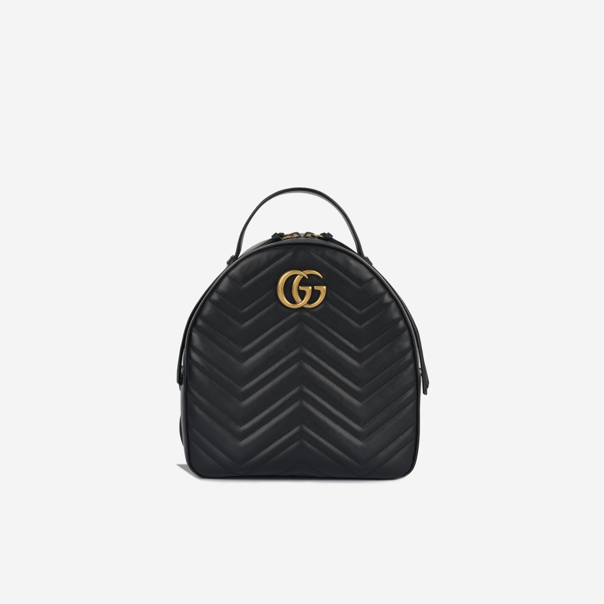 Gucci Marmont Backpack Shoulder Bag Black Ghw
