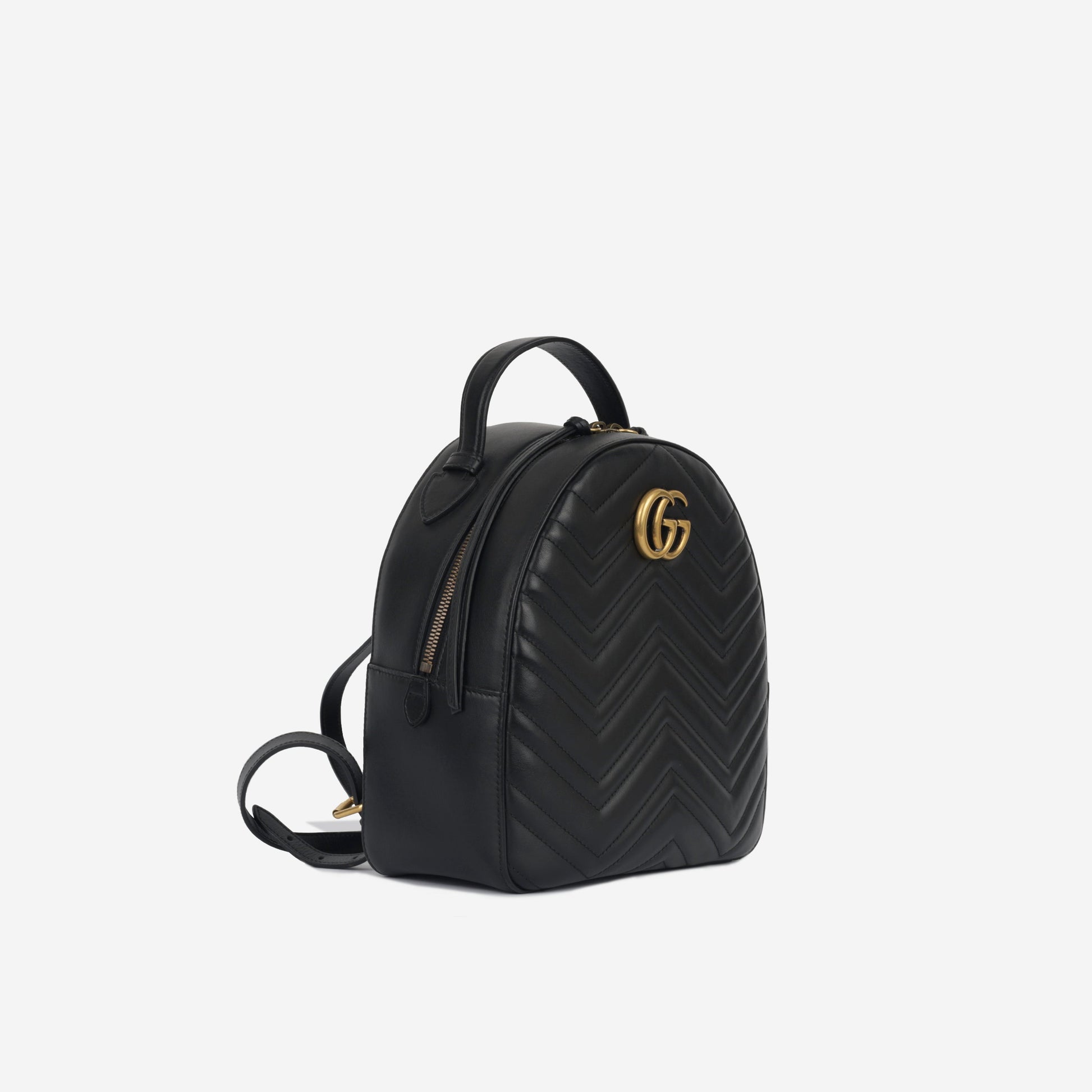 Gucci Marmont Backpack Shoulder Bag Black Ghw