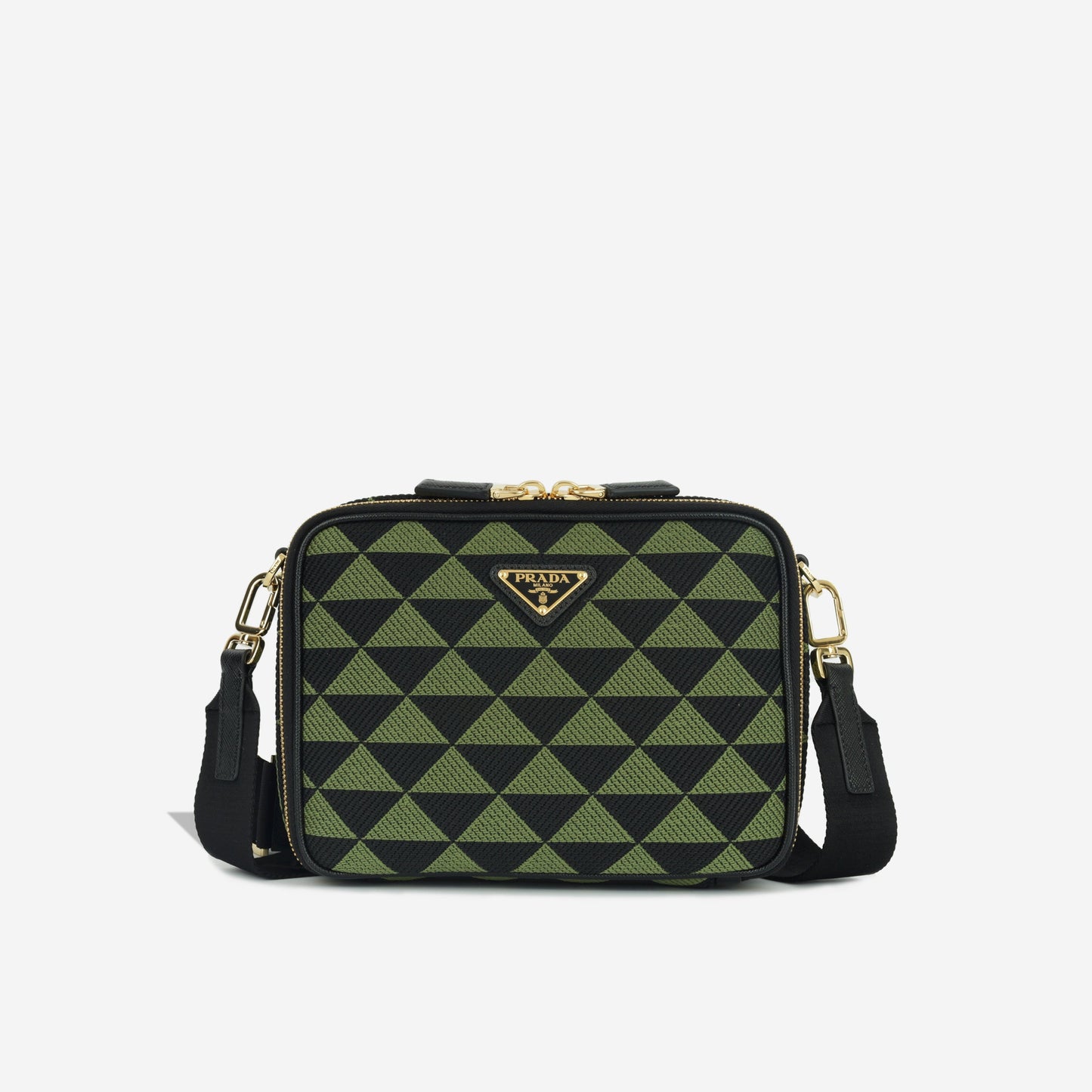 Prada Symbole Fabric Bag Embroidered Crossbody Bag