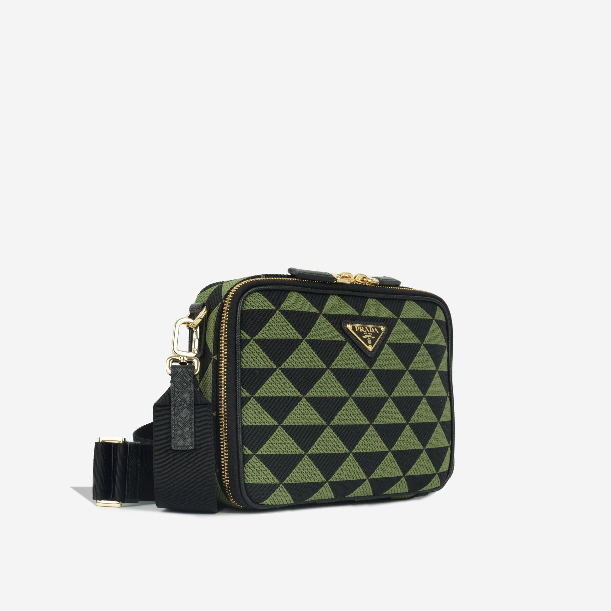 Prada Symbole Fabric Bag Embroidered Crossbody Bag