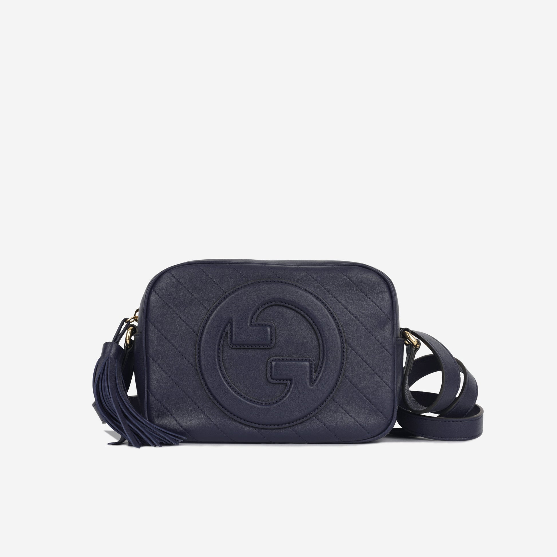 Gucci Blondie Camera Case Navy Calfskin Crossbody Bag