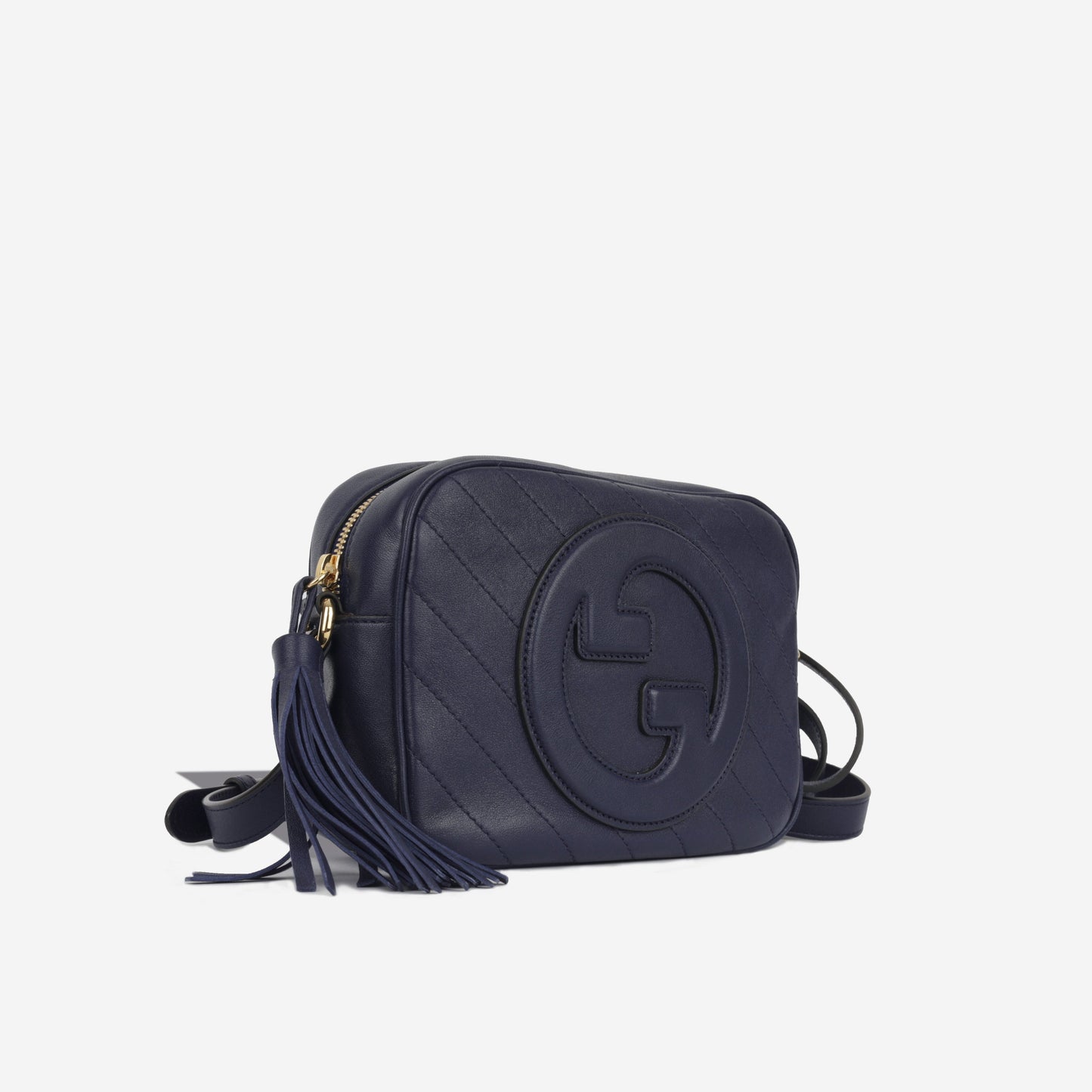 Gucci Blondie Camera Case Navy Calfskin Crossbody Bag