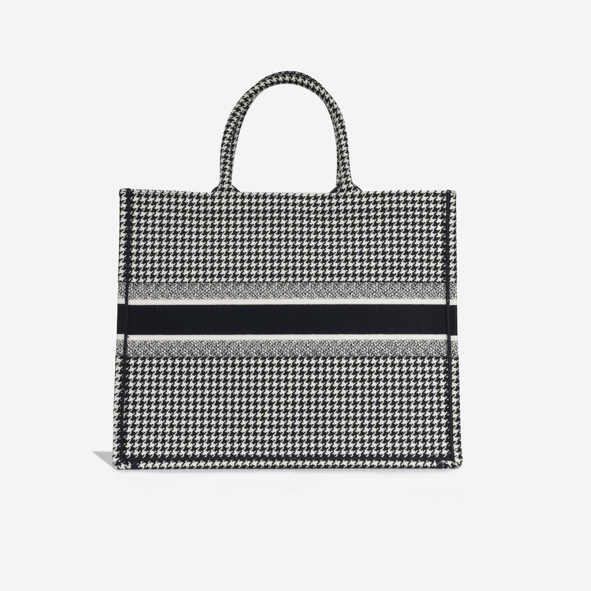 Dior Christian Book Tote Large Tote Bag Black White Un