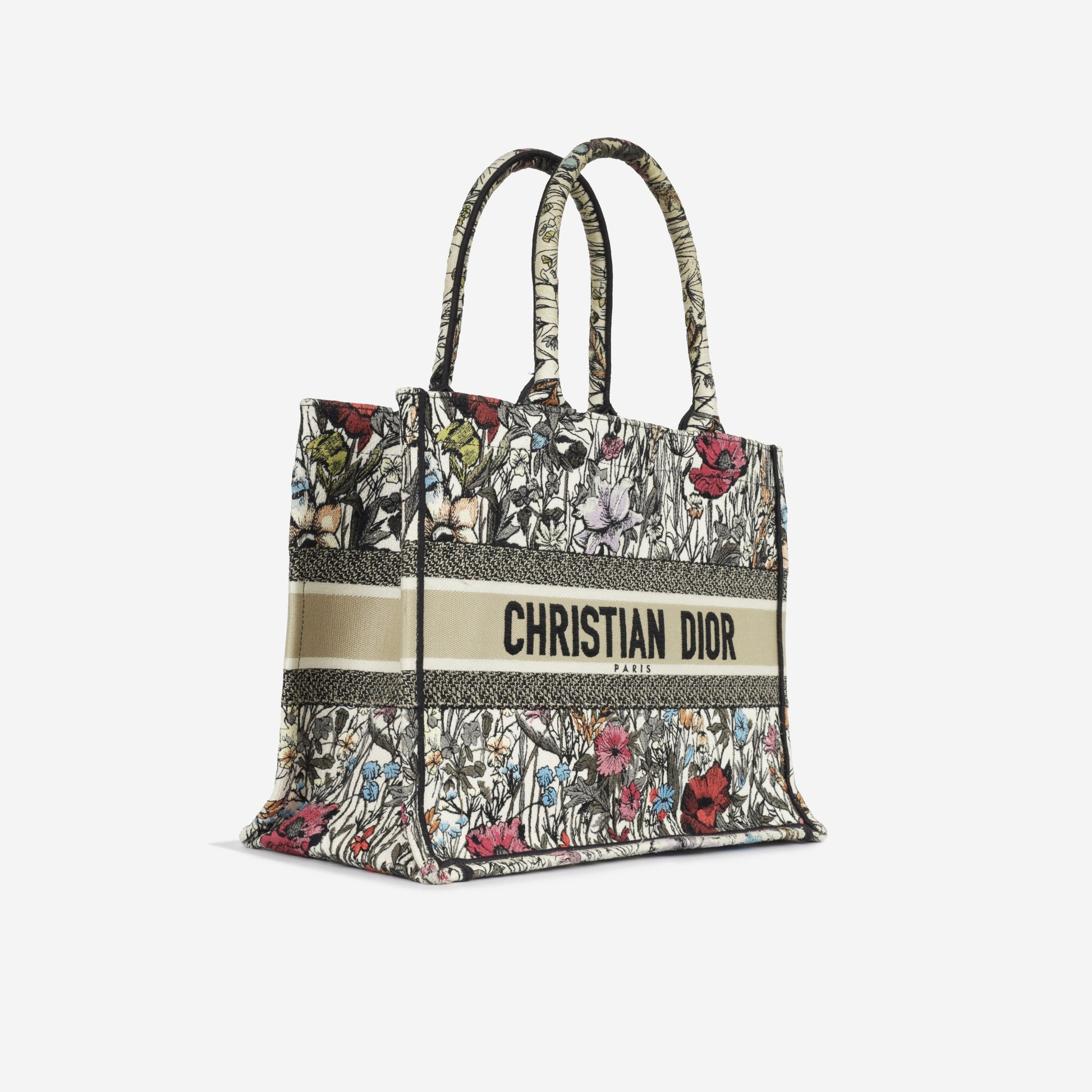 Dior Christian Book Tote Medium Tote Bag Floral Canvas 2020