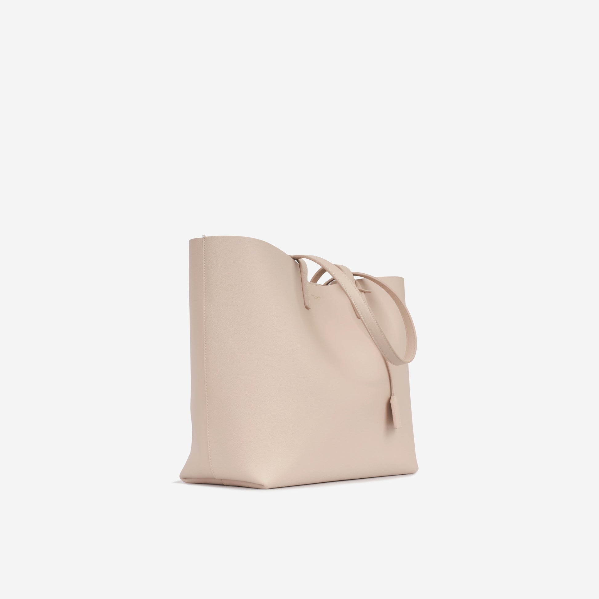 YSL Saint Laurent E W Shopper Tote Shoulder Bag Blush Calfskin Ghw
