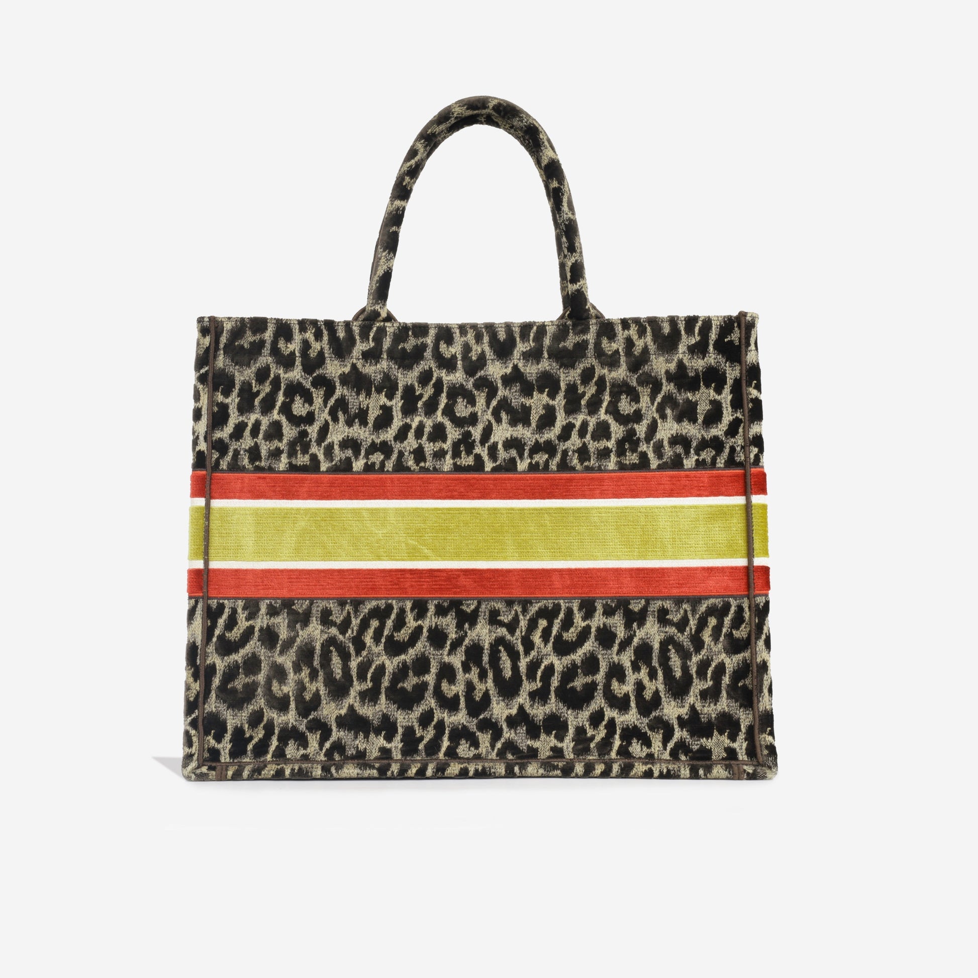 Dior Christian Book Tote Large Tote Bag Leopard Velvet Immaculate