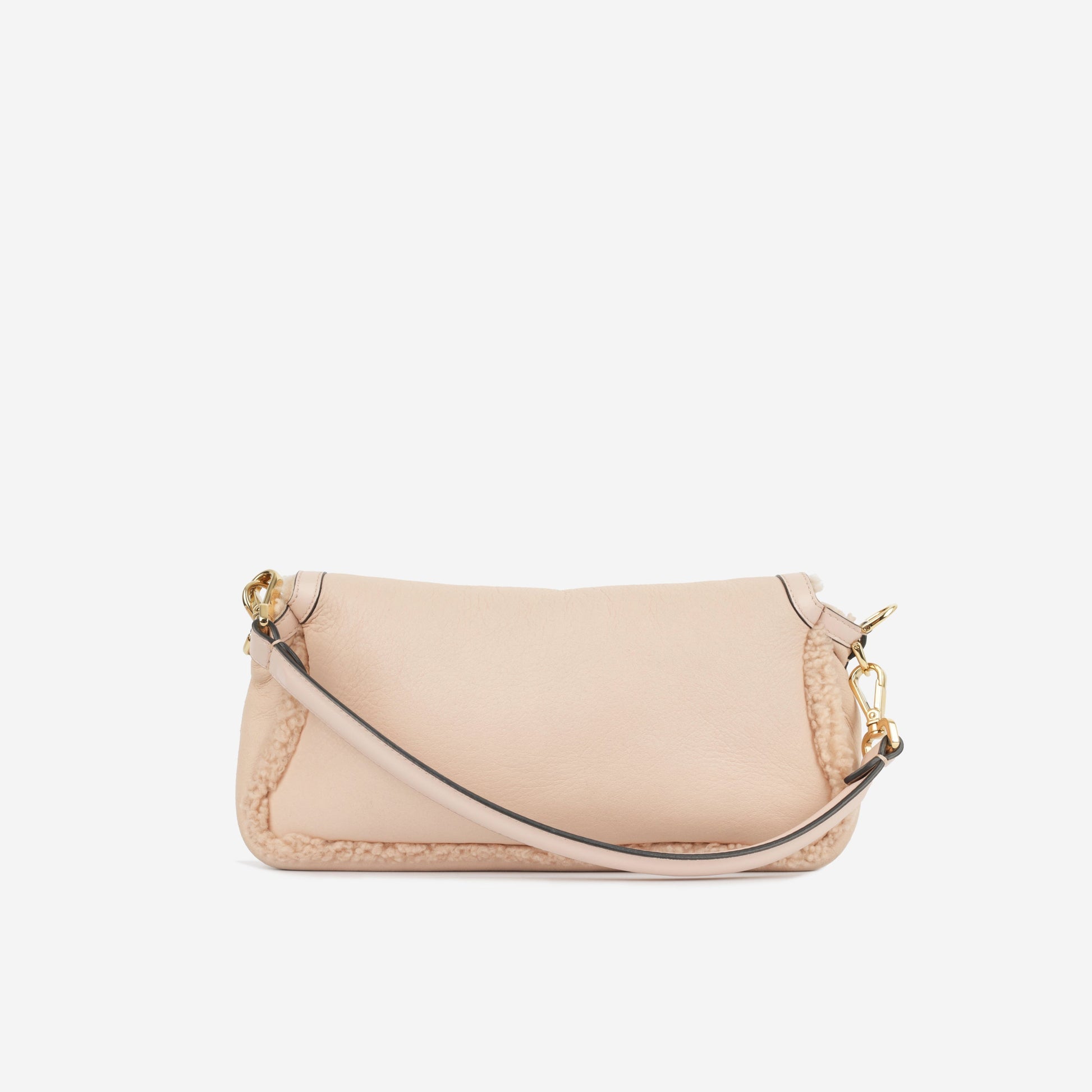 Fendi Shearling Baguette Shoulder Bag