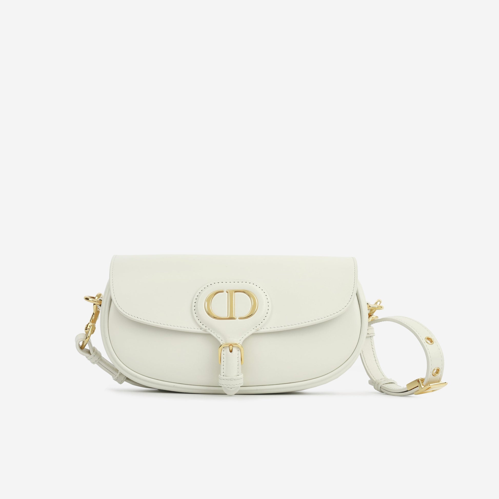 Dior Christian Bobby East West Calfskin Tote Bag White