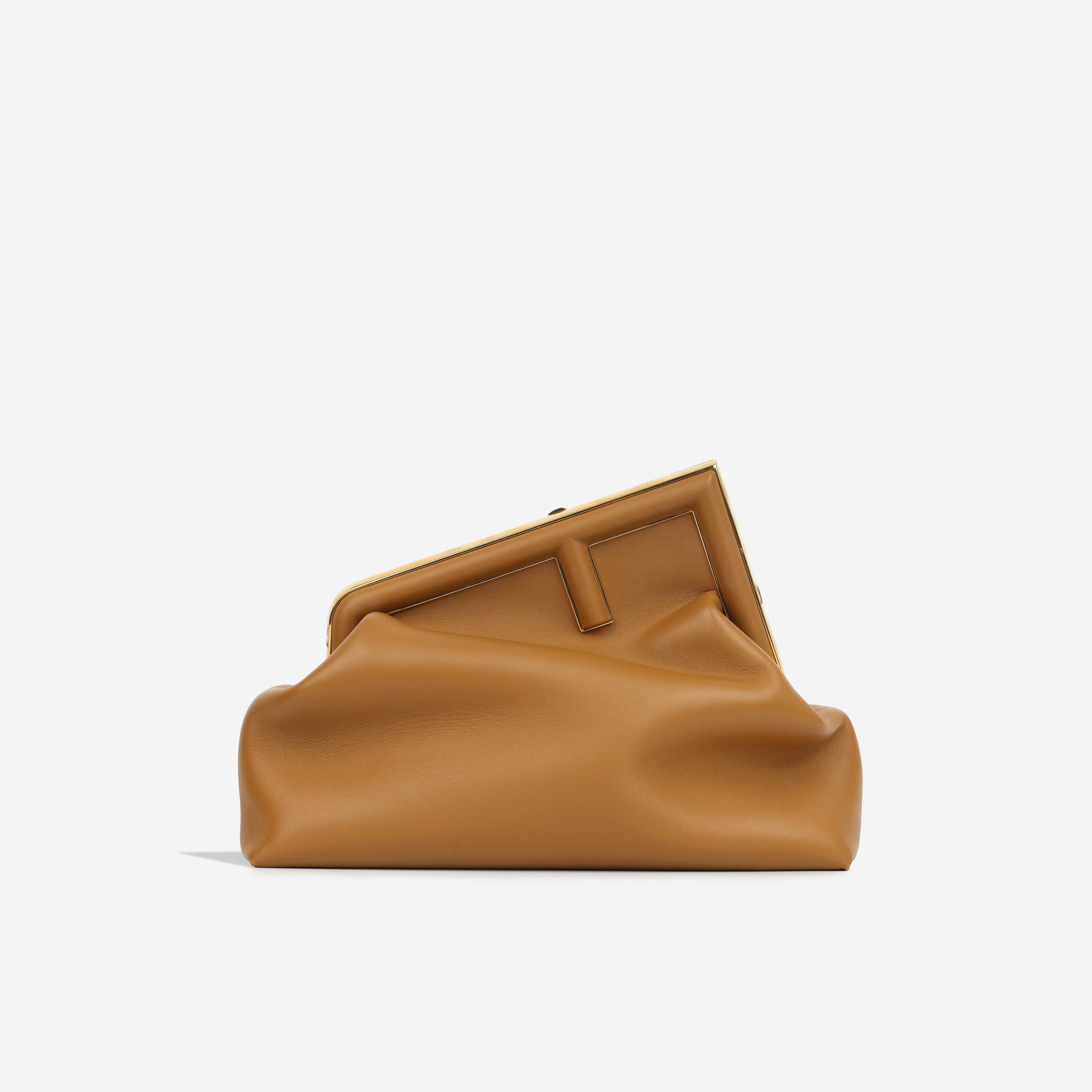 Fendi First Clutch Tan Medium Clutch Bag