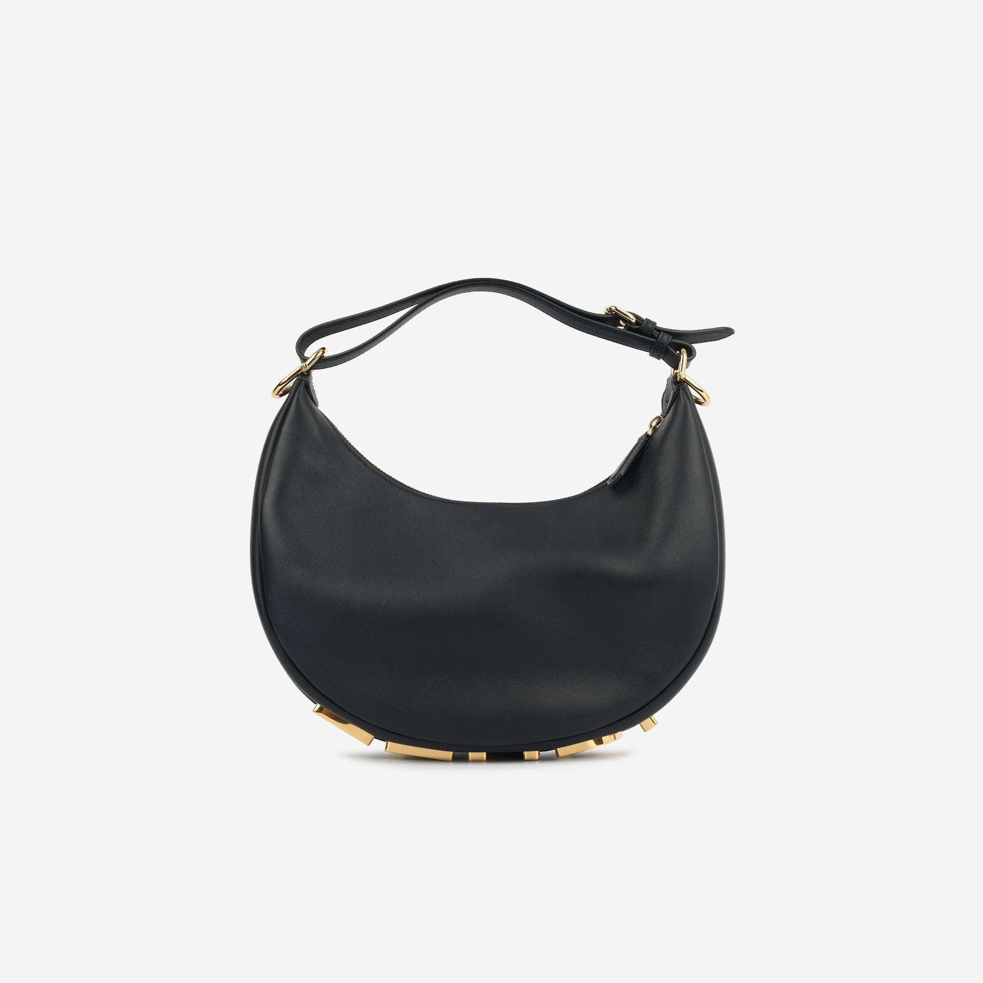 Fendi graphy Hobo Small Shoulder Bag Calfskin Ghw Excellent