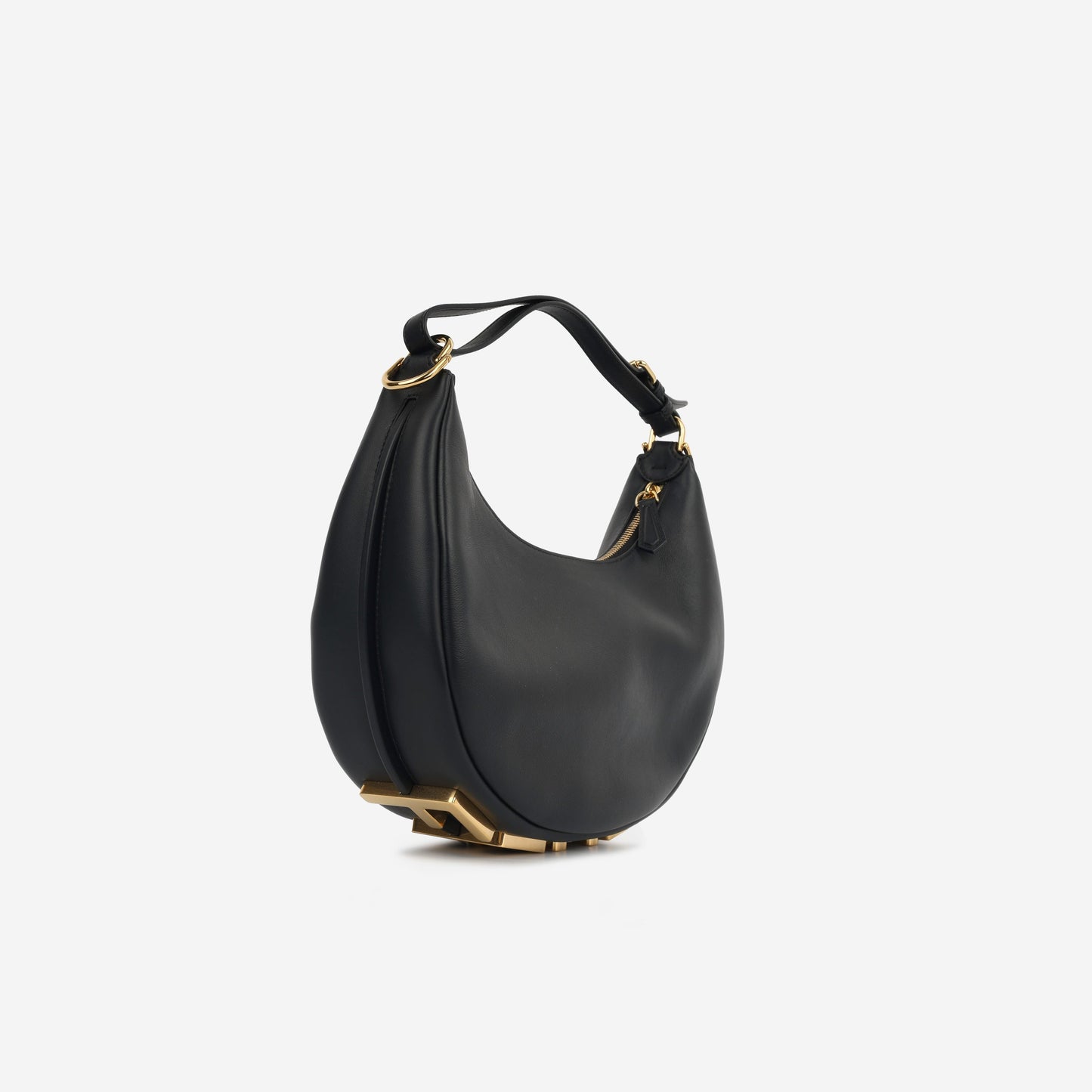 Fendi graphy Hobo Small Shoulder Bag Calfskin Ghw Excellent